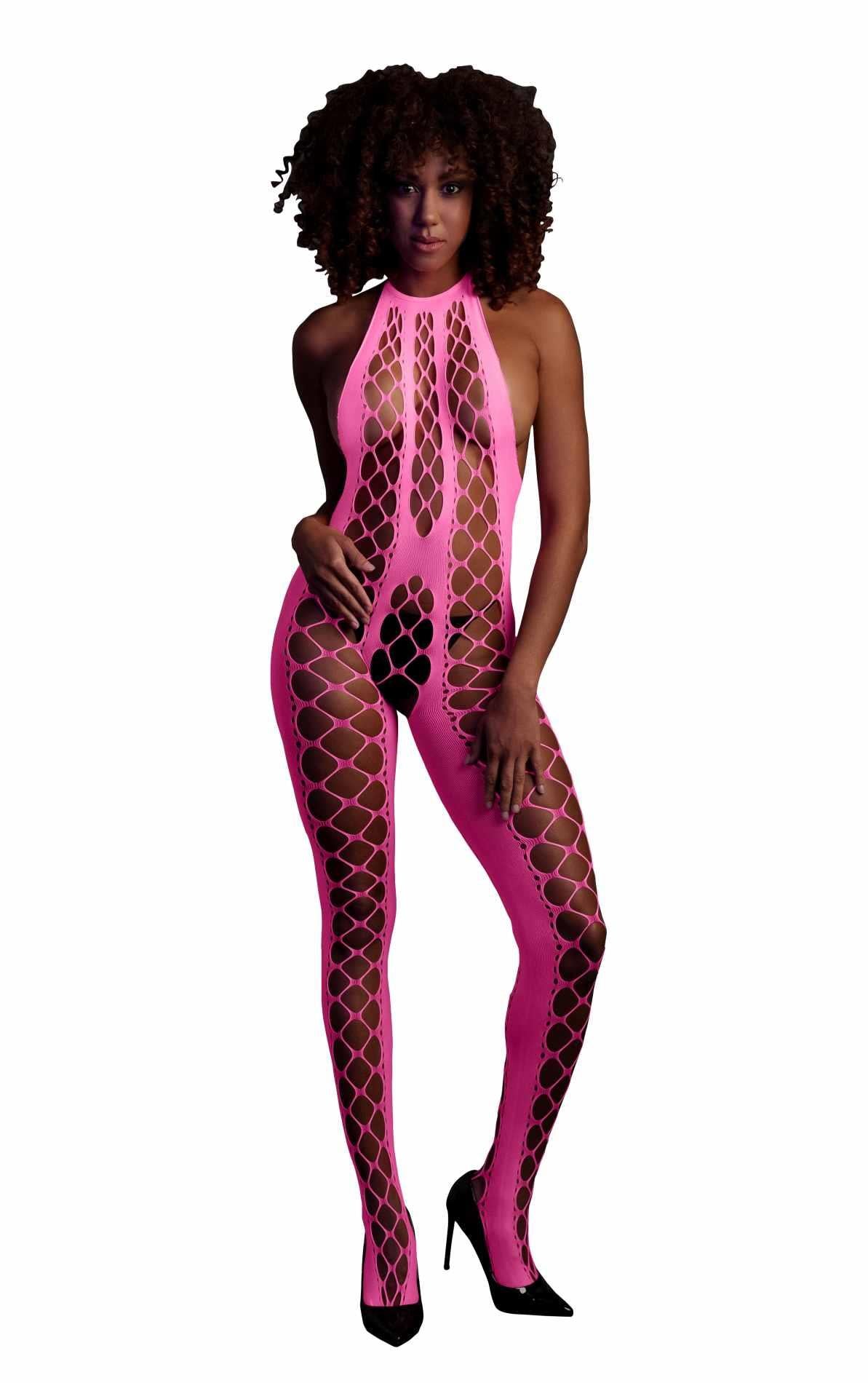 Bodystocking à col montant - Rose - XS/XL
