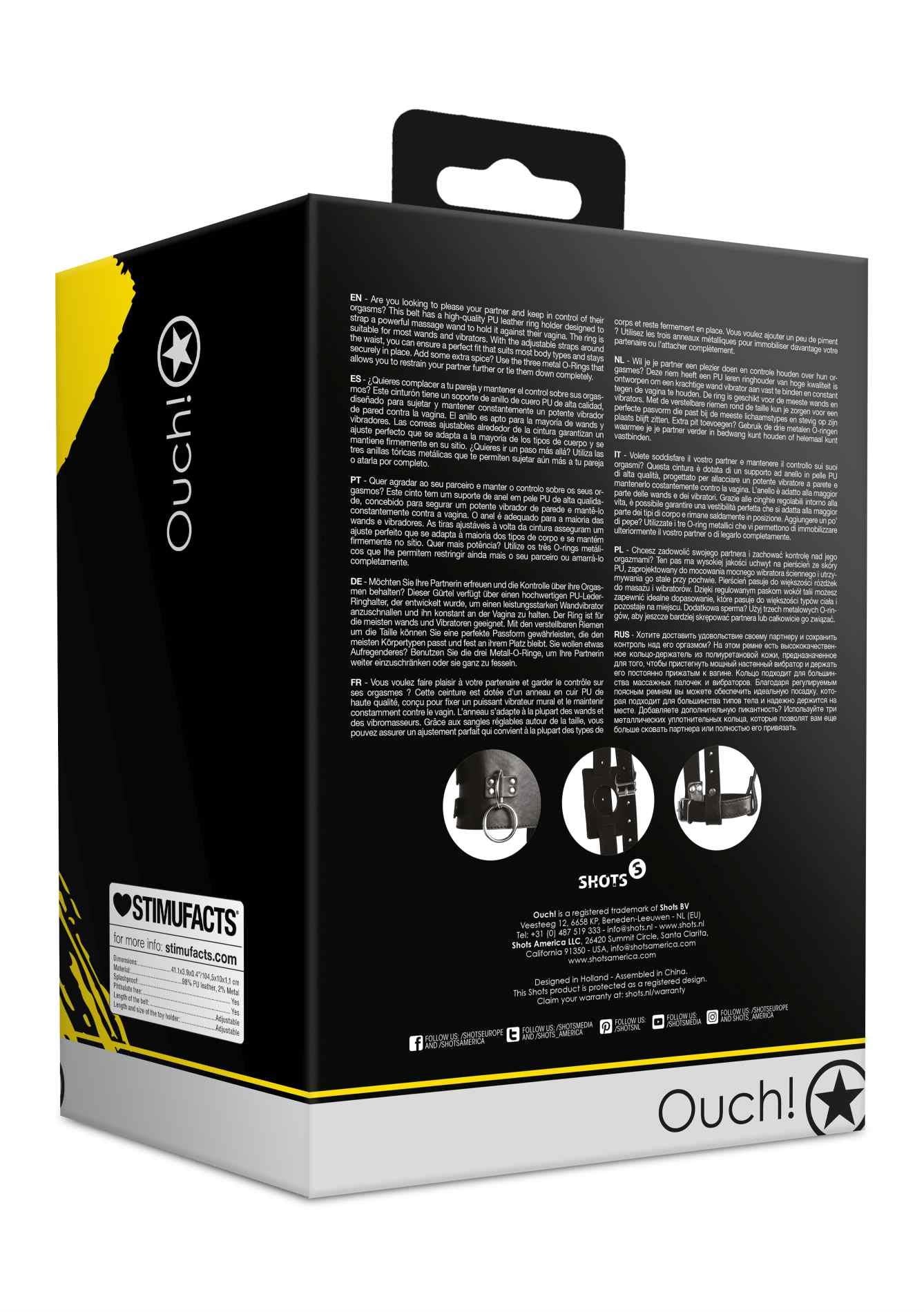 Ceinture avec porte-vibrateur - Noir