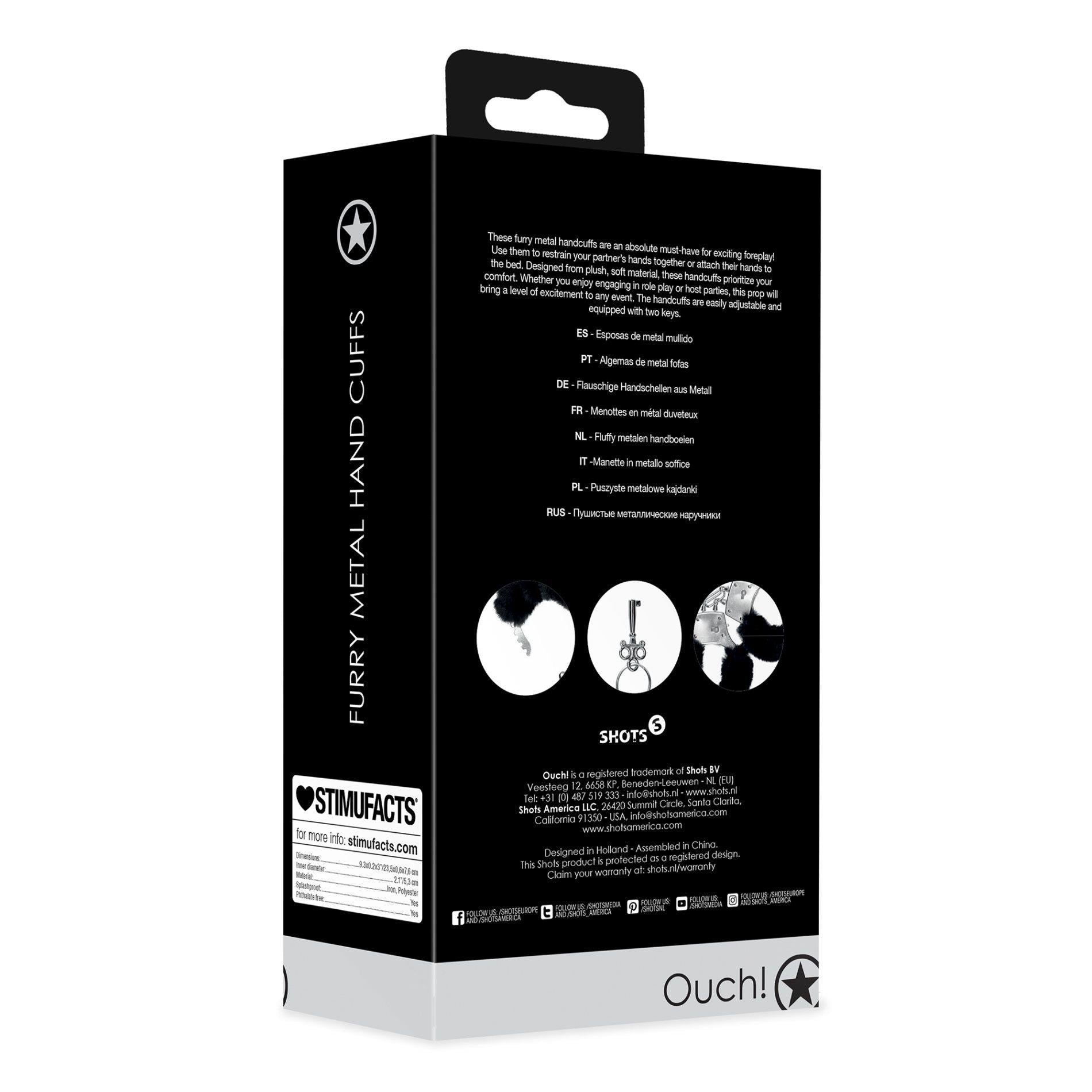 Menottes en métal recouvert de fourrure - Noires