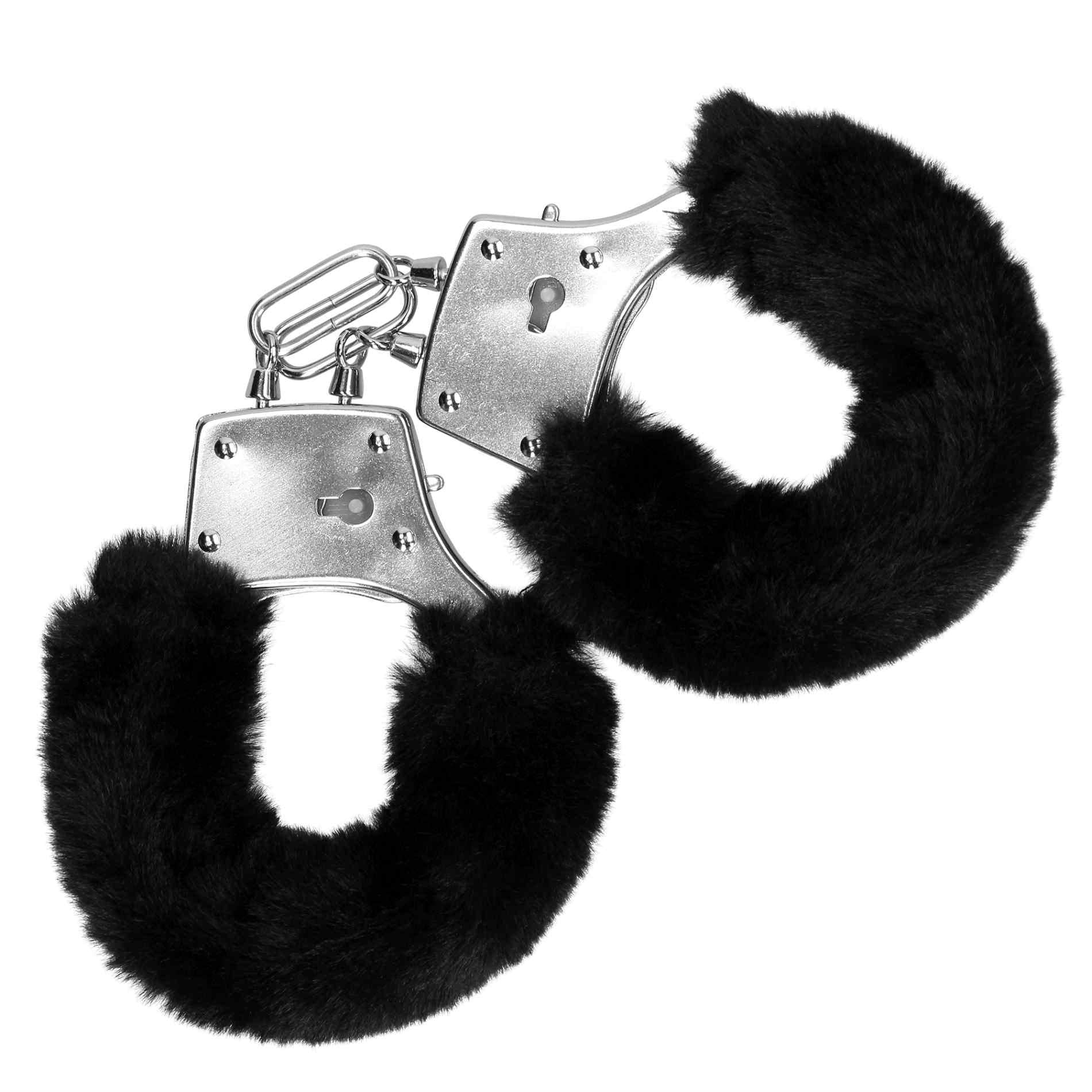 Menottes en métal recouvert de fourrure - Noires