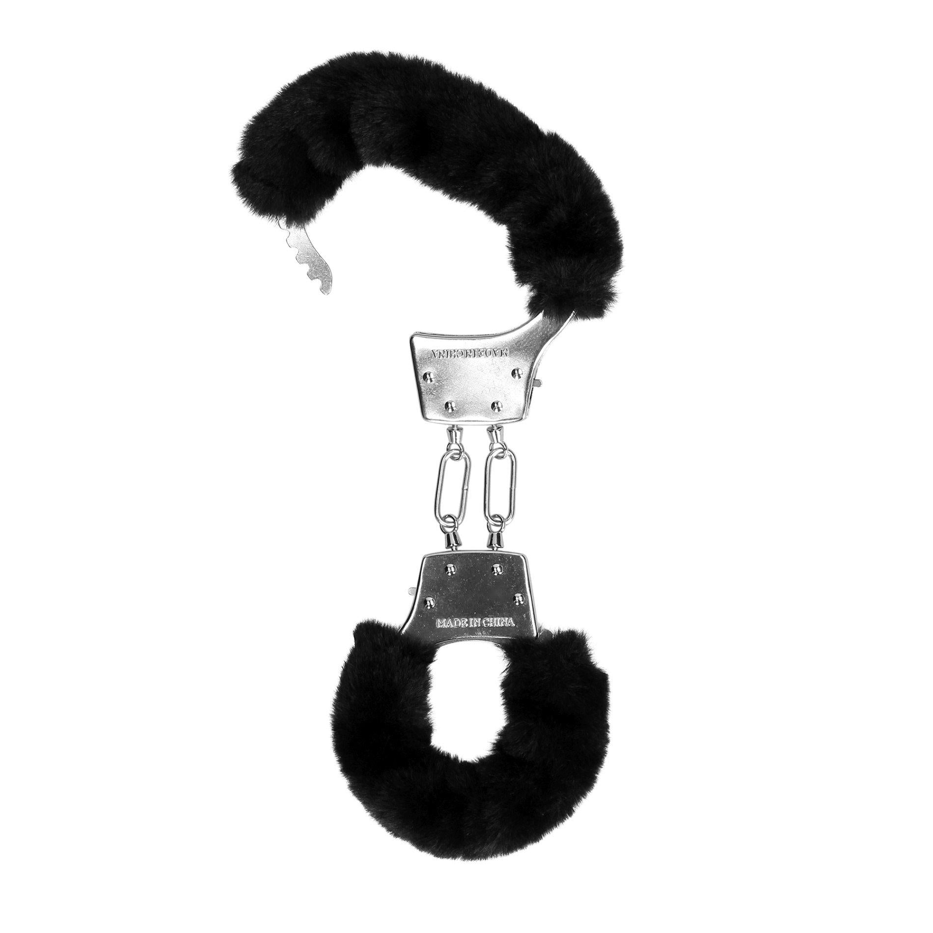 Menottes en métal recouvert de fourrure - Noires