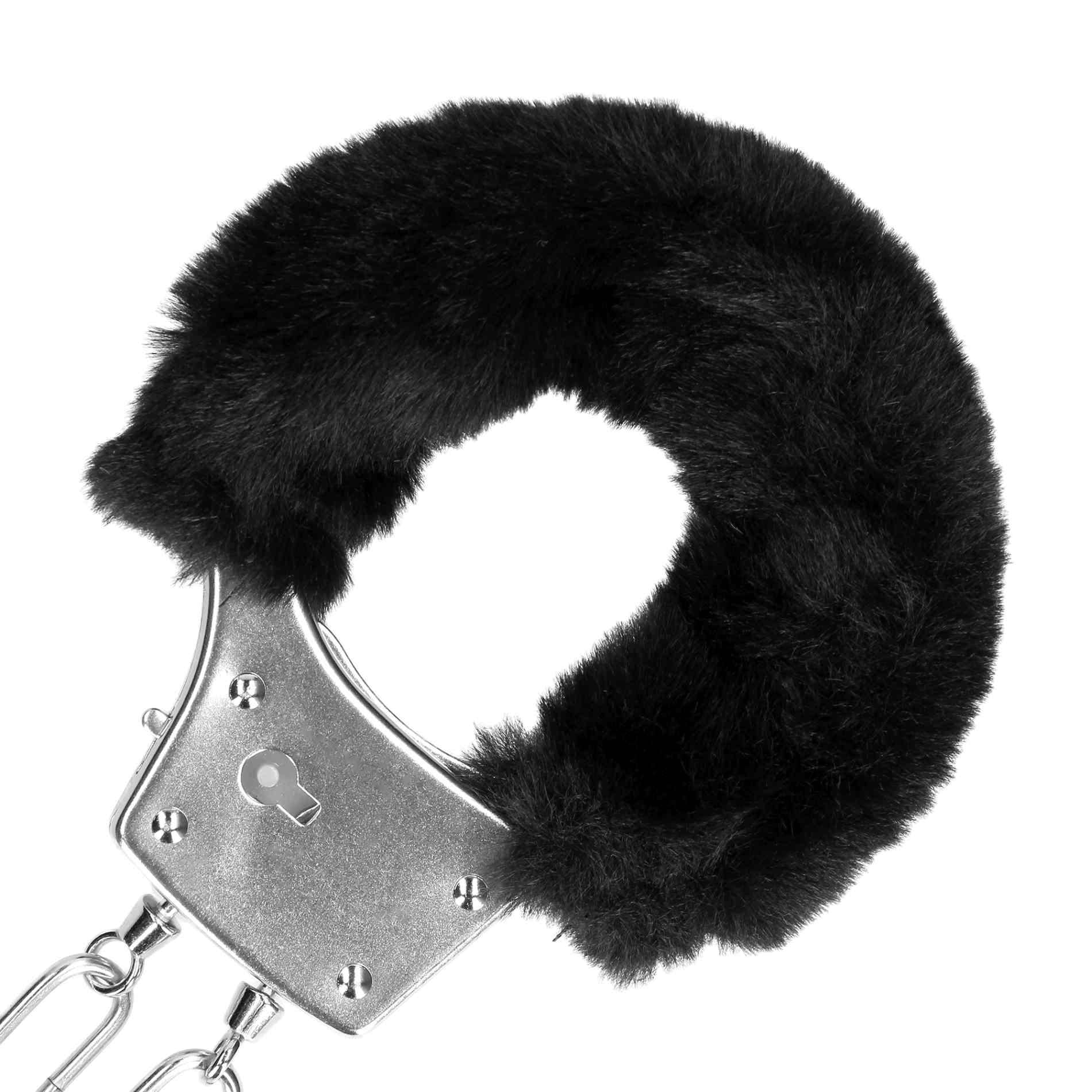 Menottes en métal recouvert de fourrure - Noires