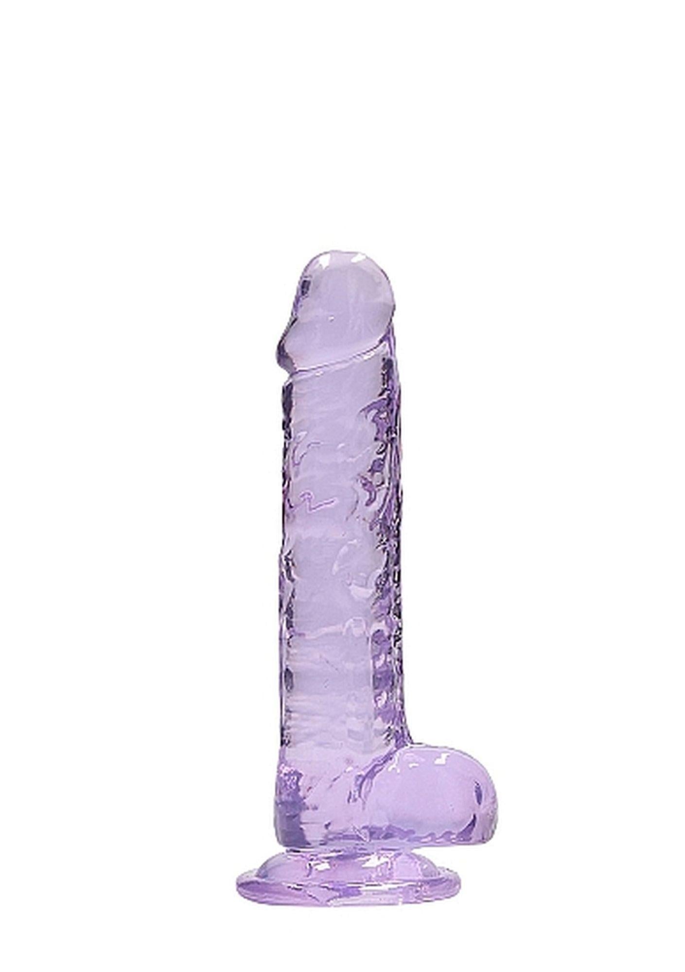 Vibrateur réaliste avec testicules 7"/18cm - Violet