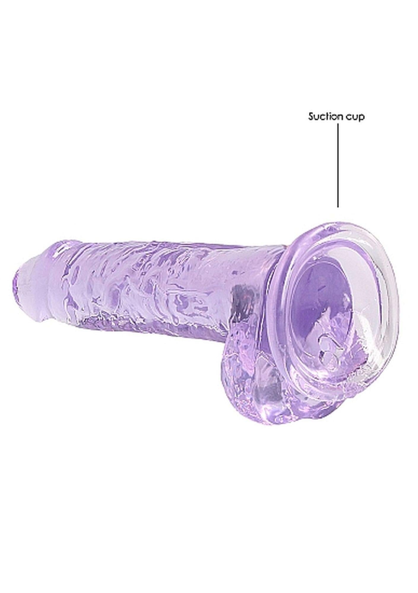 Vibrateur réaliste avec testicules 7"/18cm - Violet