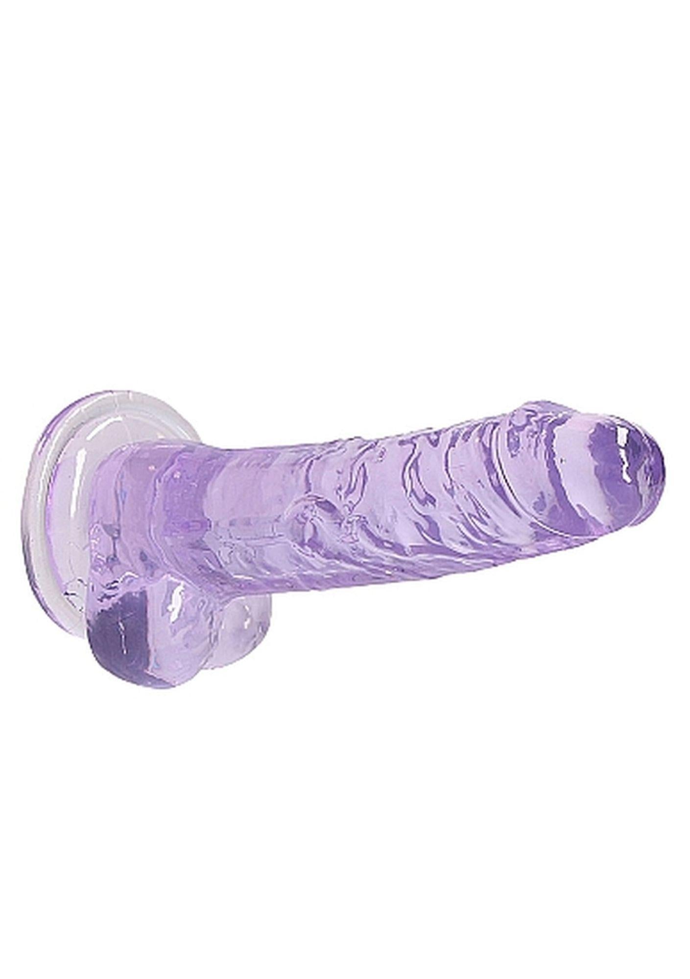 Vibrateur réaliste avec testicules 7"/18cm - Violet