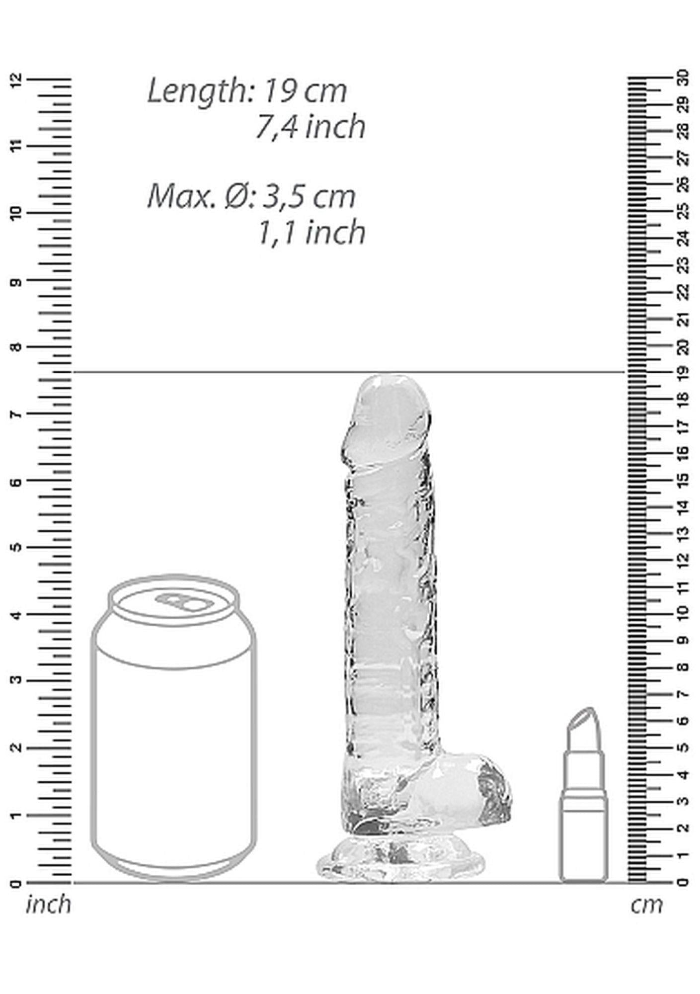 Realistic Dildo with Balls - 7 / 18 cm