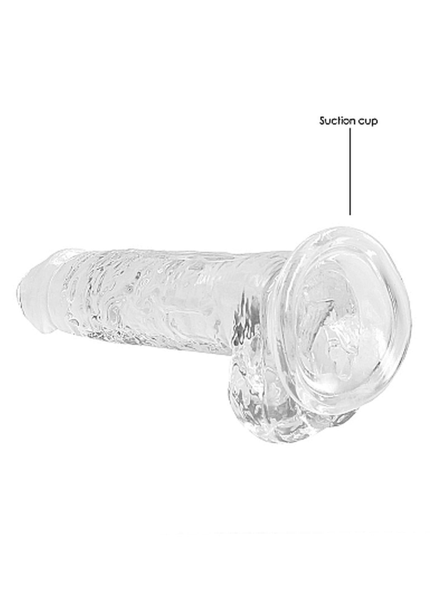 7" / 18 cm Godemichet réaliste avec testicules - Transparent