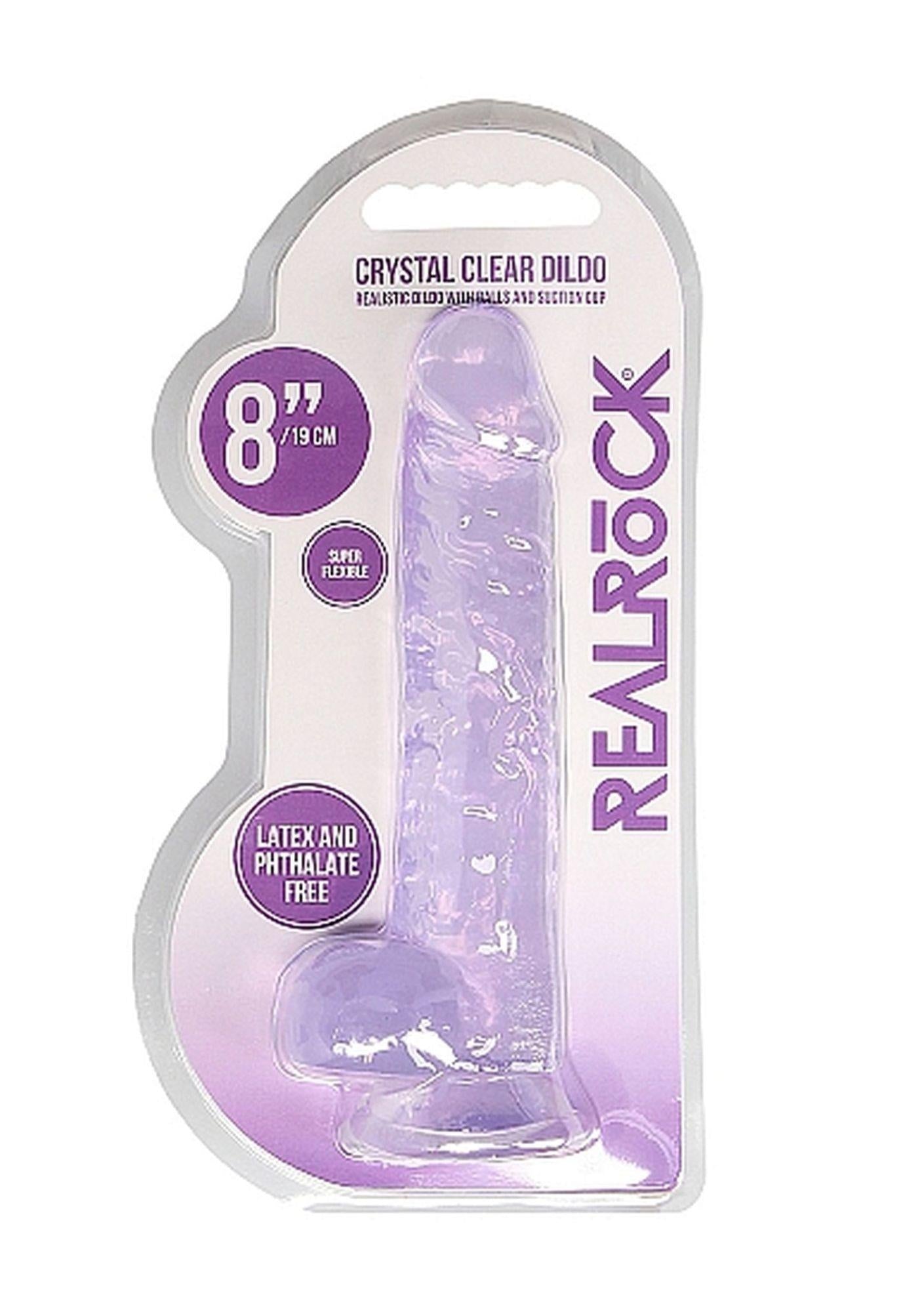 8″ / 20 cm Realistic Dildo With Balls - Purple