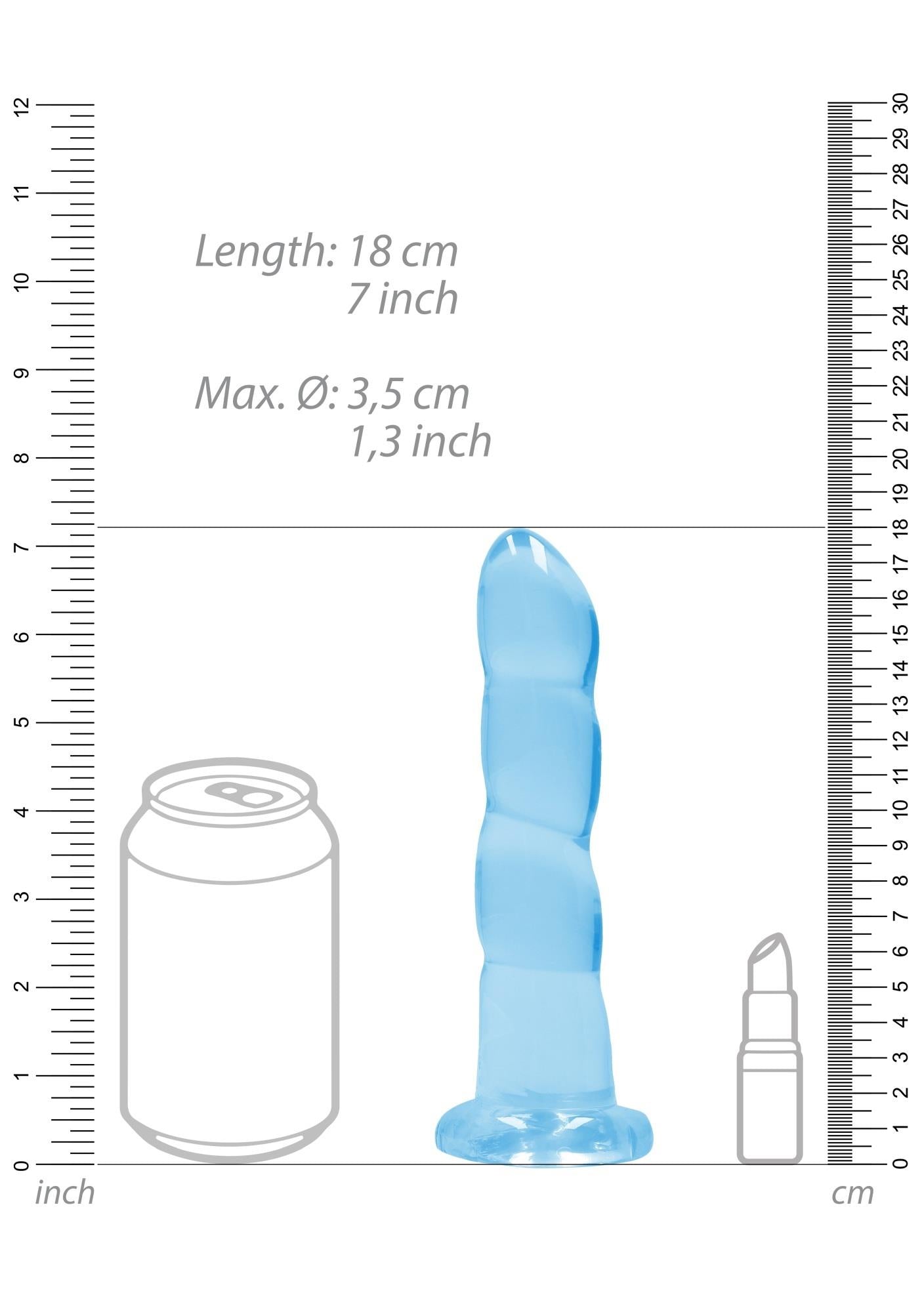 Non-Realistic Dildo with Suction Cup - 7 / 17 cm
