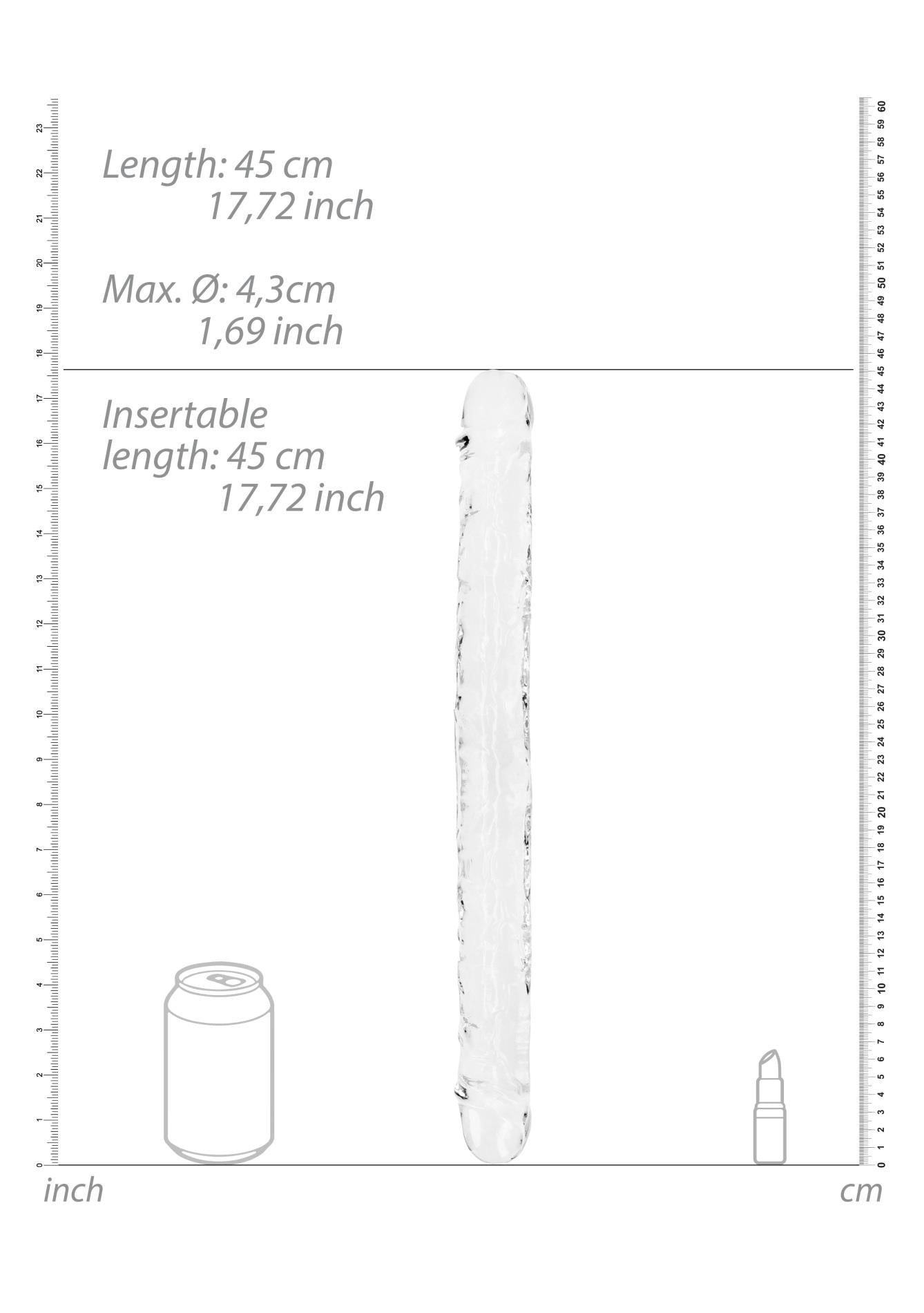 Double godemichet réaliste - 18'' / 45 cm