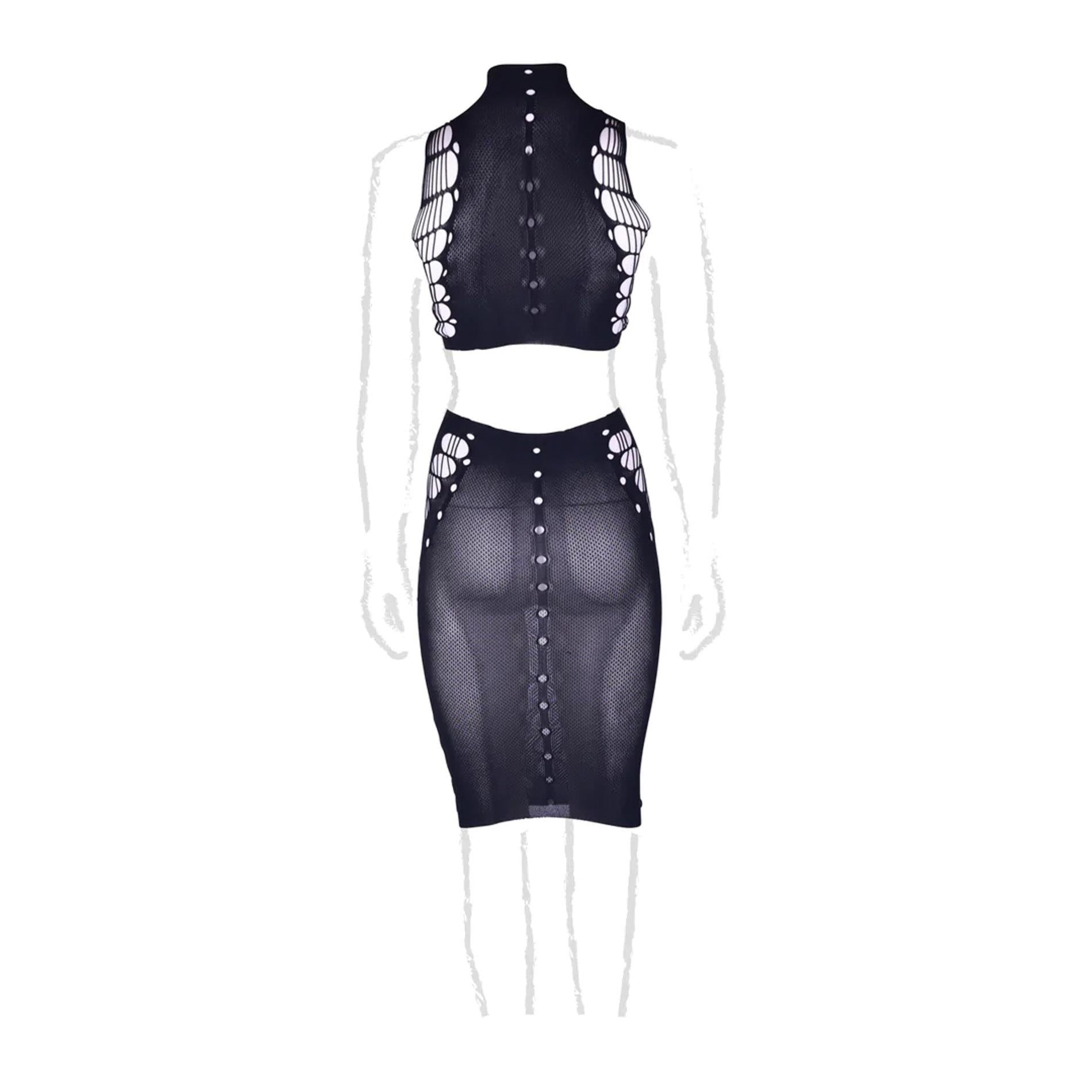 Kala XXXVII - Deux pièces avec col roulé, crop top et jupe - Grandes tailles