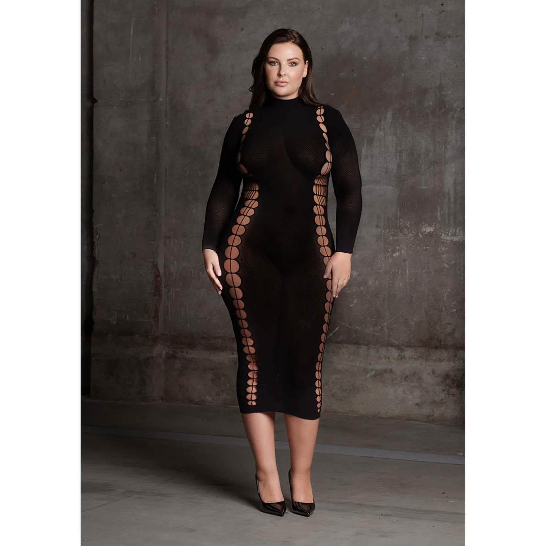 Carme XI - Dress with Turtleneck - Queen Size - Black