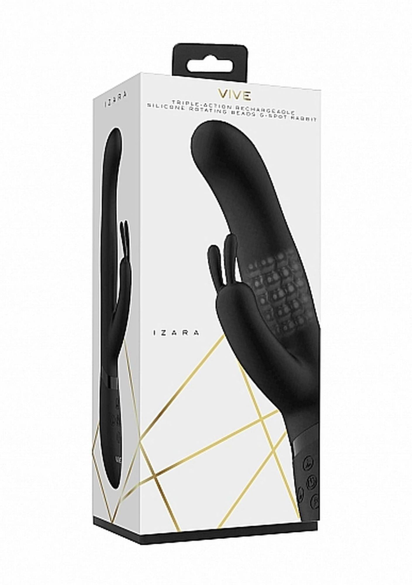 Izara - Rotating Beads Rabbit Vibrator - Black