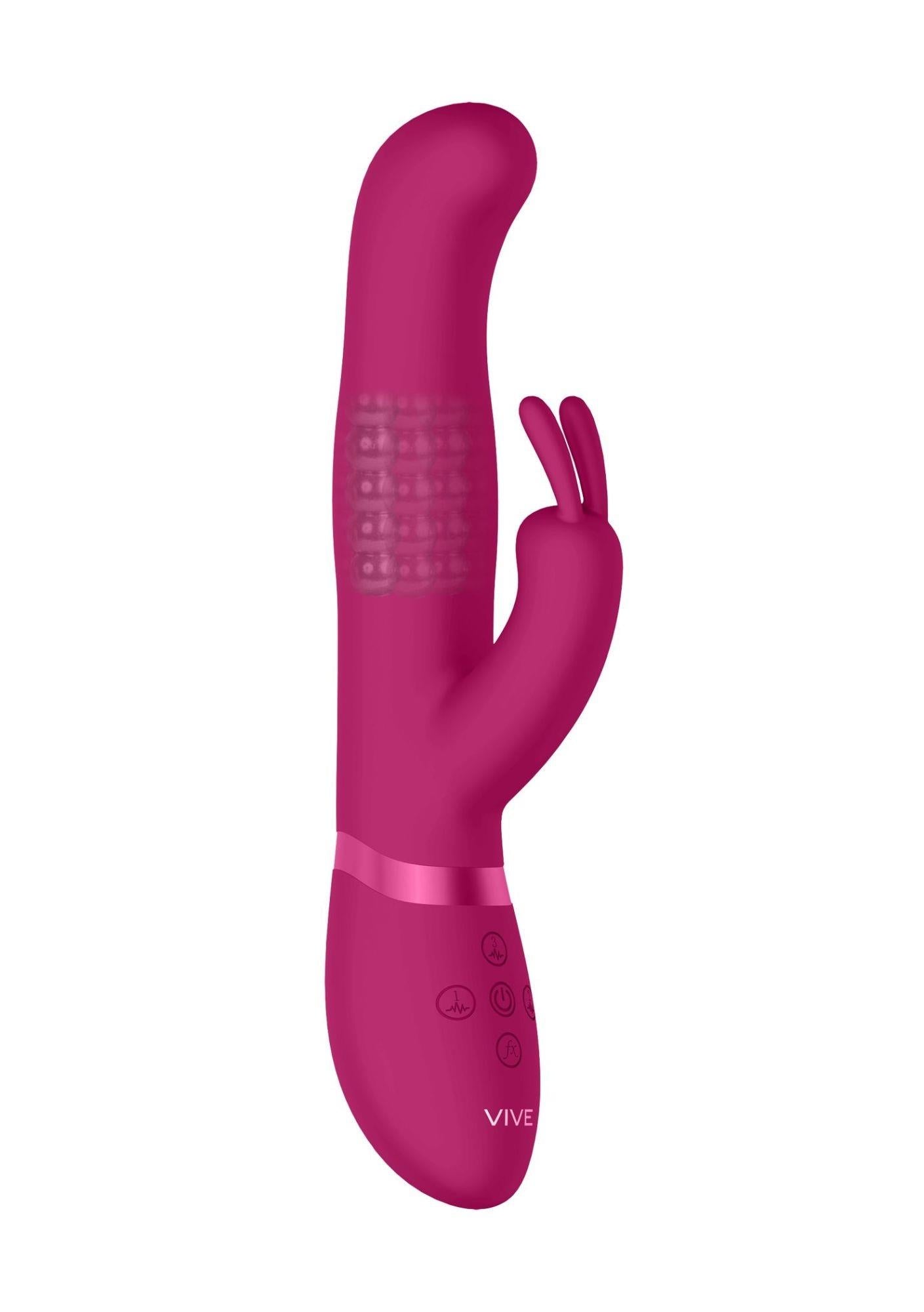 Izara - Rotating Beads Rabbit Vibrator - Pink