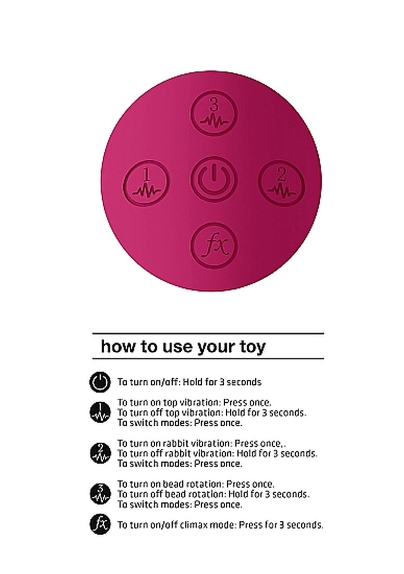 Izara - Rotating Beads Rabbit Vibrator - Pink