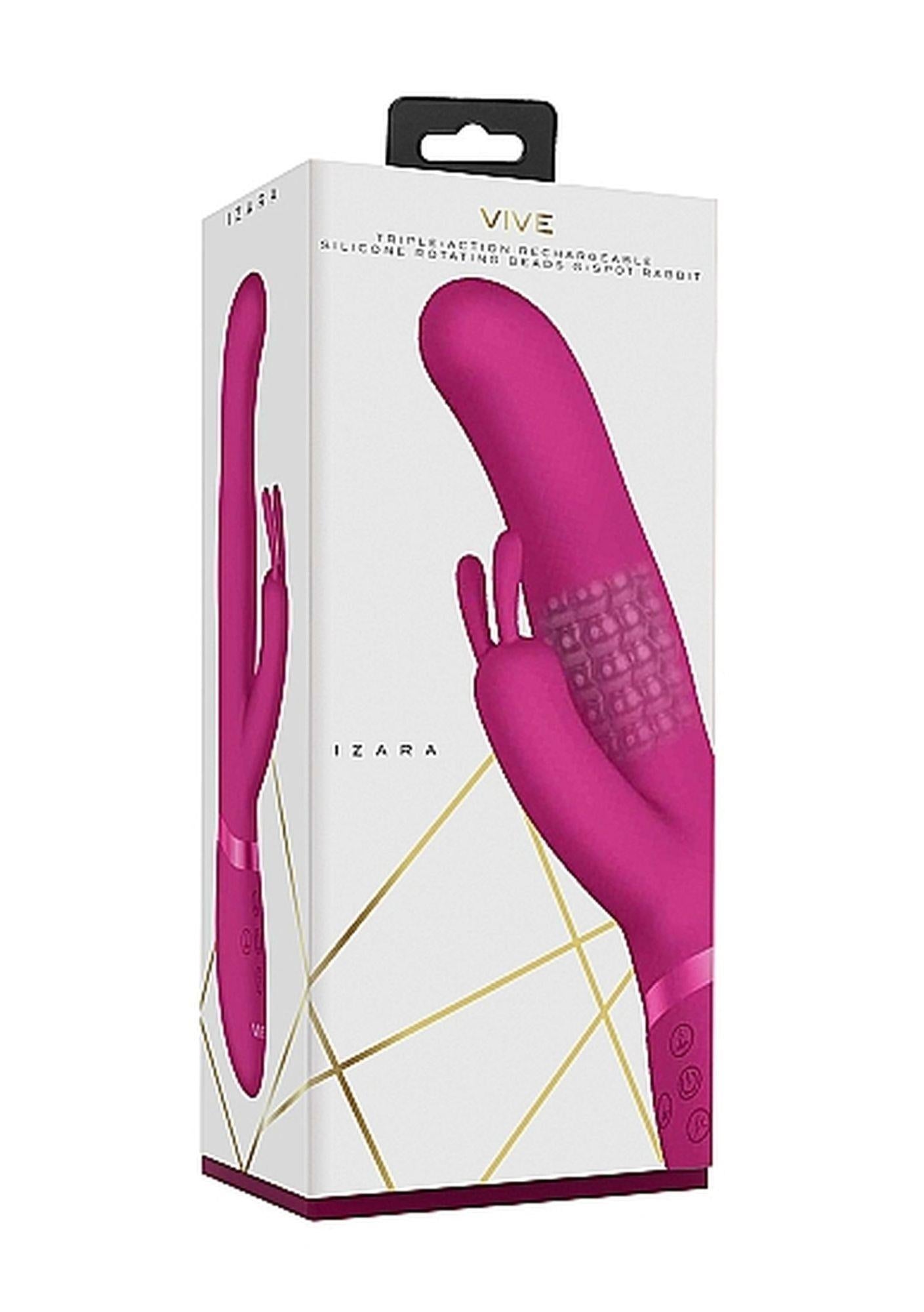 Izara - Rotating Beads Rabbit Vibrator - Pink