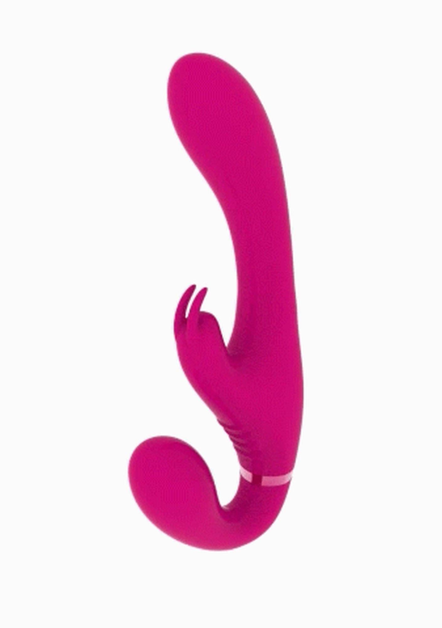 Suki - Vibrating Strapless Strap-on Rabbit - Pink