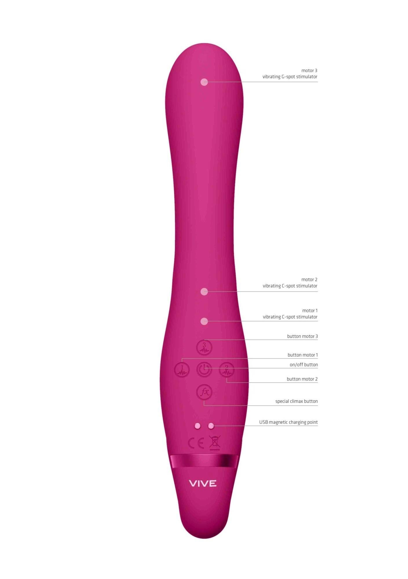 Suki - Vibrating Strapless Strap-on Rabbit - Pink