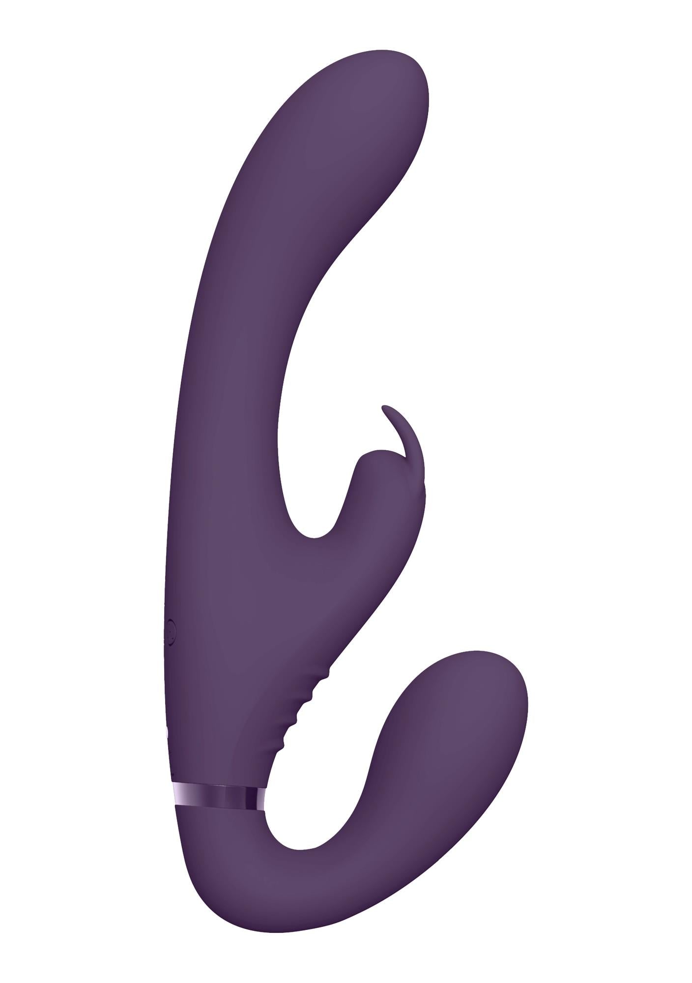 Suki - Vibrating Strapless Strap-on Rabbit - Purple