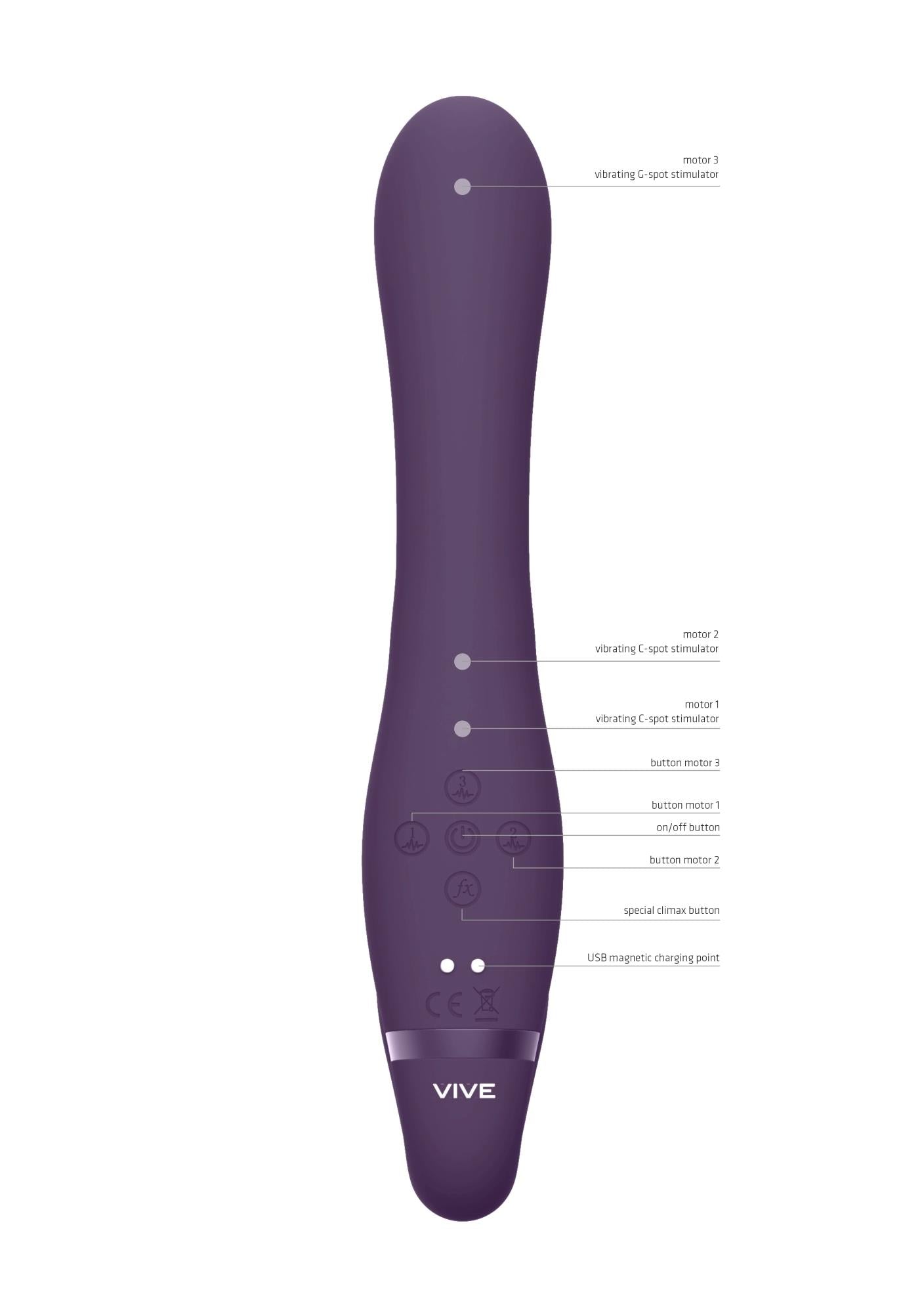 Suki - Vibrating Strapless Strap-on Rabbit - Purple