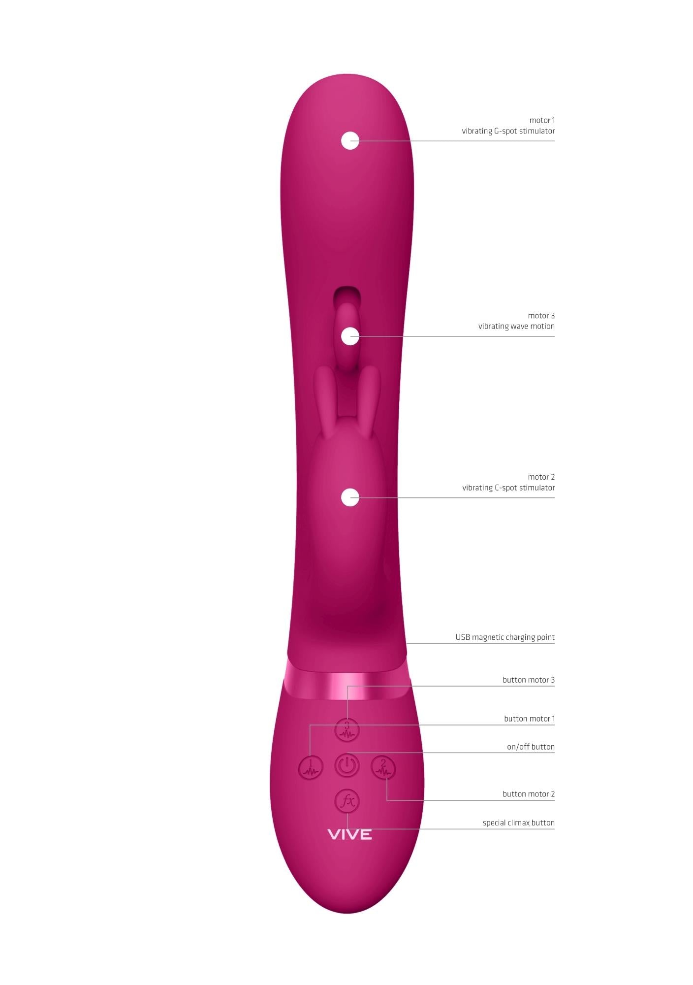 Tama - Wave  Vibrating G-Spot Rabbit - Pink