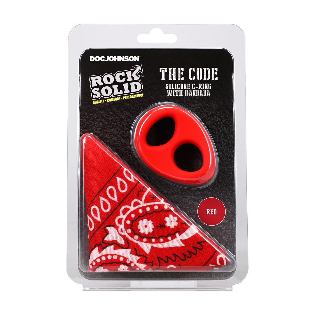 The Code - Silicone Cockring with Bandana - Red