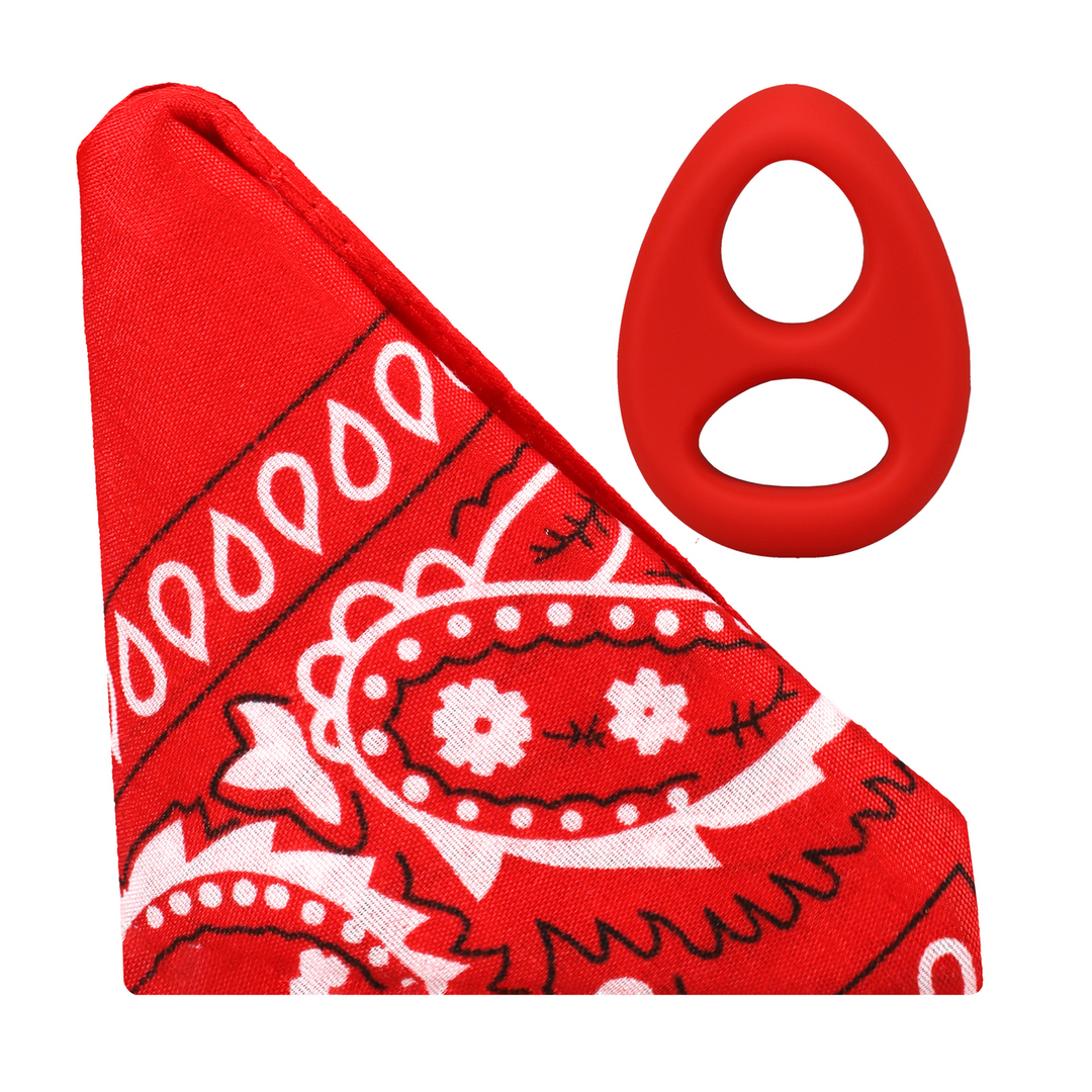 The Code - Silicone Cockring with Bandana - Red