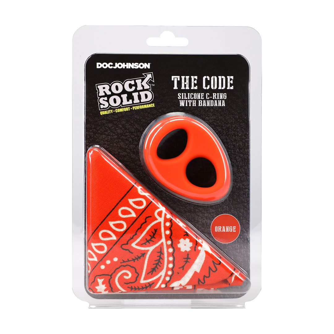 The Code - Silicone Cockring with Bandana - Orange