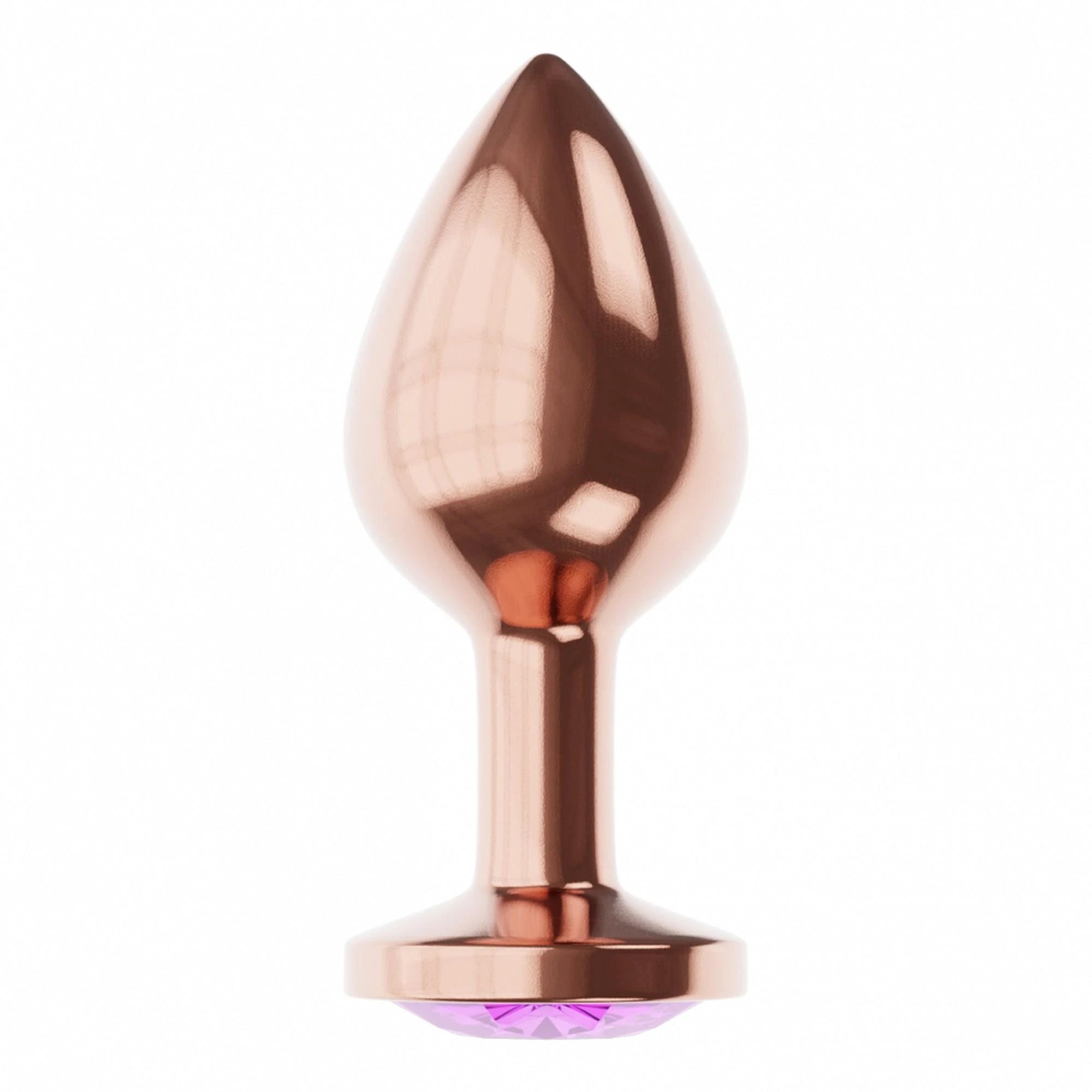 Plug-Plug Anal Diamant Améthyste Brillant S Or Rose