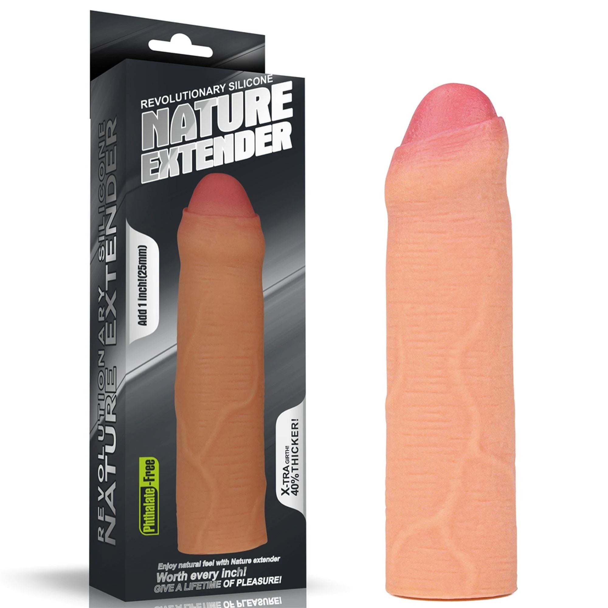 Add 1″ Revolutionary Silicone Nature Extender Uncircumcised