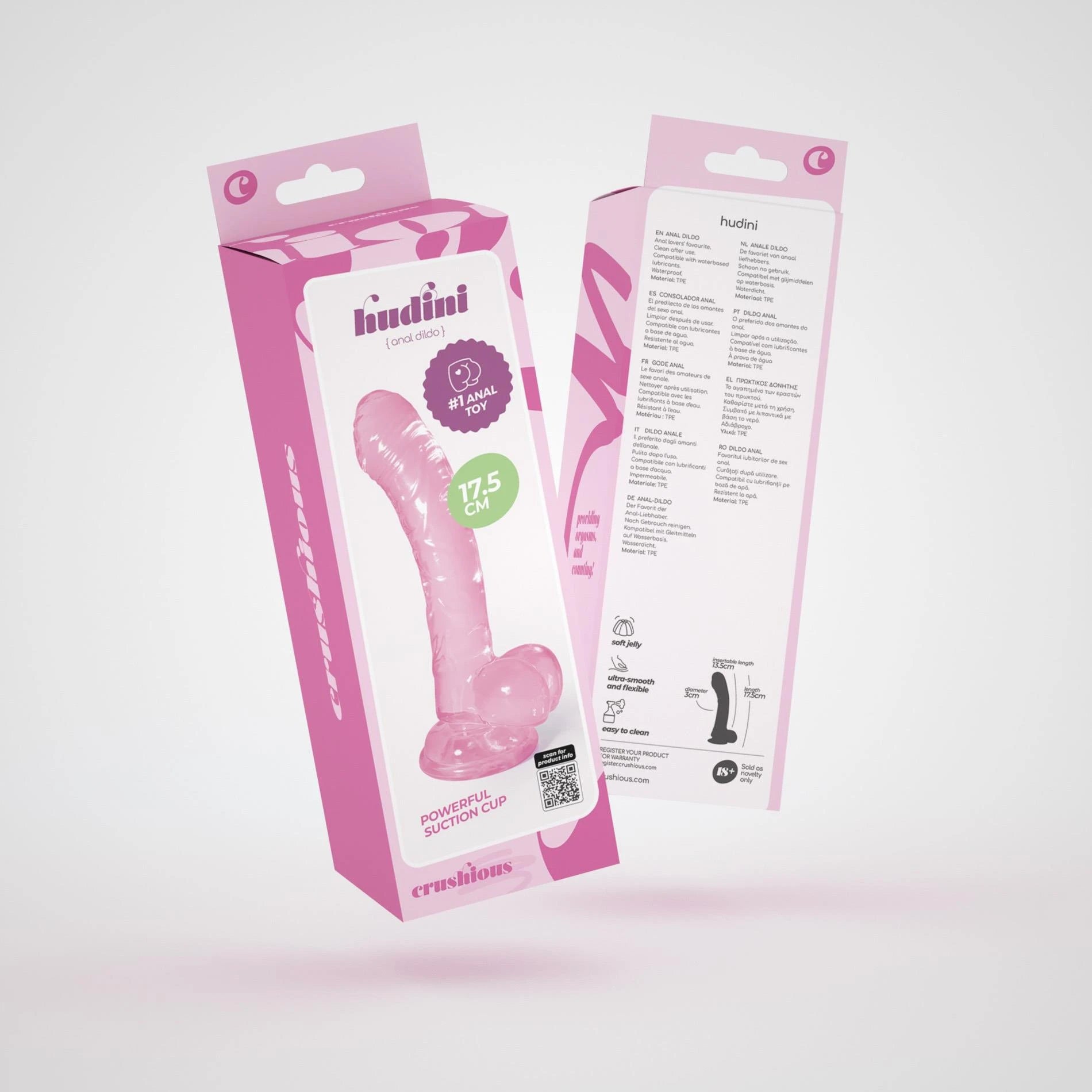 CRUSHIOUS HUDINI JELLY ANAL DILDO ROSE
