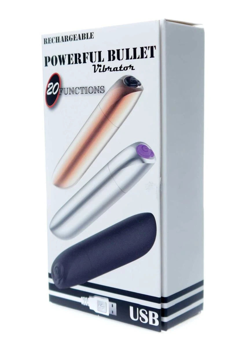 Stymulator - Vibrateur Gland Puissant Rechargeable USB 20 Fonctions - Or