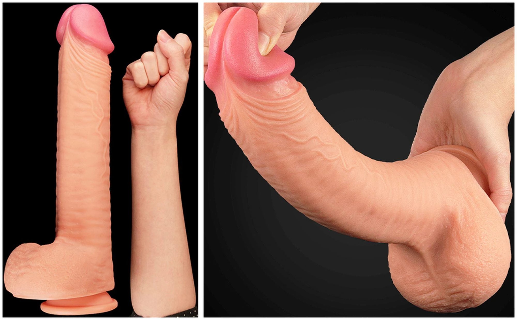 12″ Dual Layered Platinum Silicone Cock