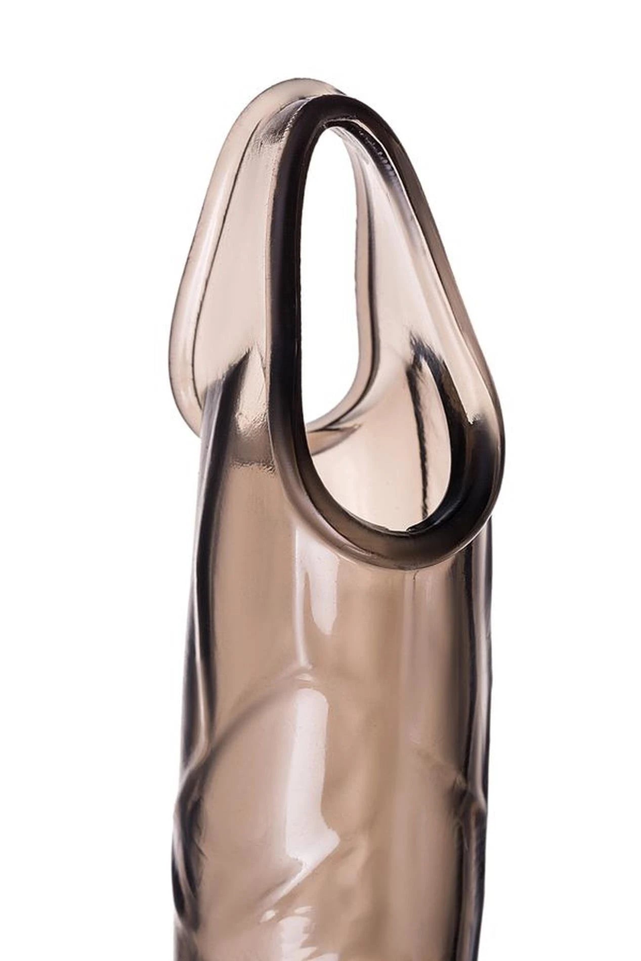 ToyFa XLover, Penis sleeve, for enlargement, TPE, transparent black, 15.5 cm
