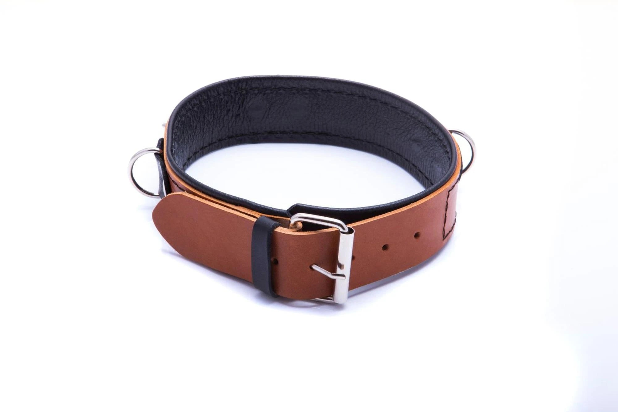 Wiązania-WHIPS collier d'esclave avec laisse, cognac