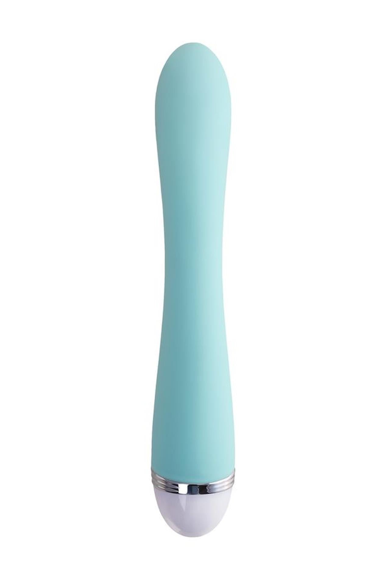 Vibromasseur avec stimulateur clitoridien Flovetta par Toyfa Iris, silicone, menthe, 22 cm