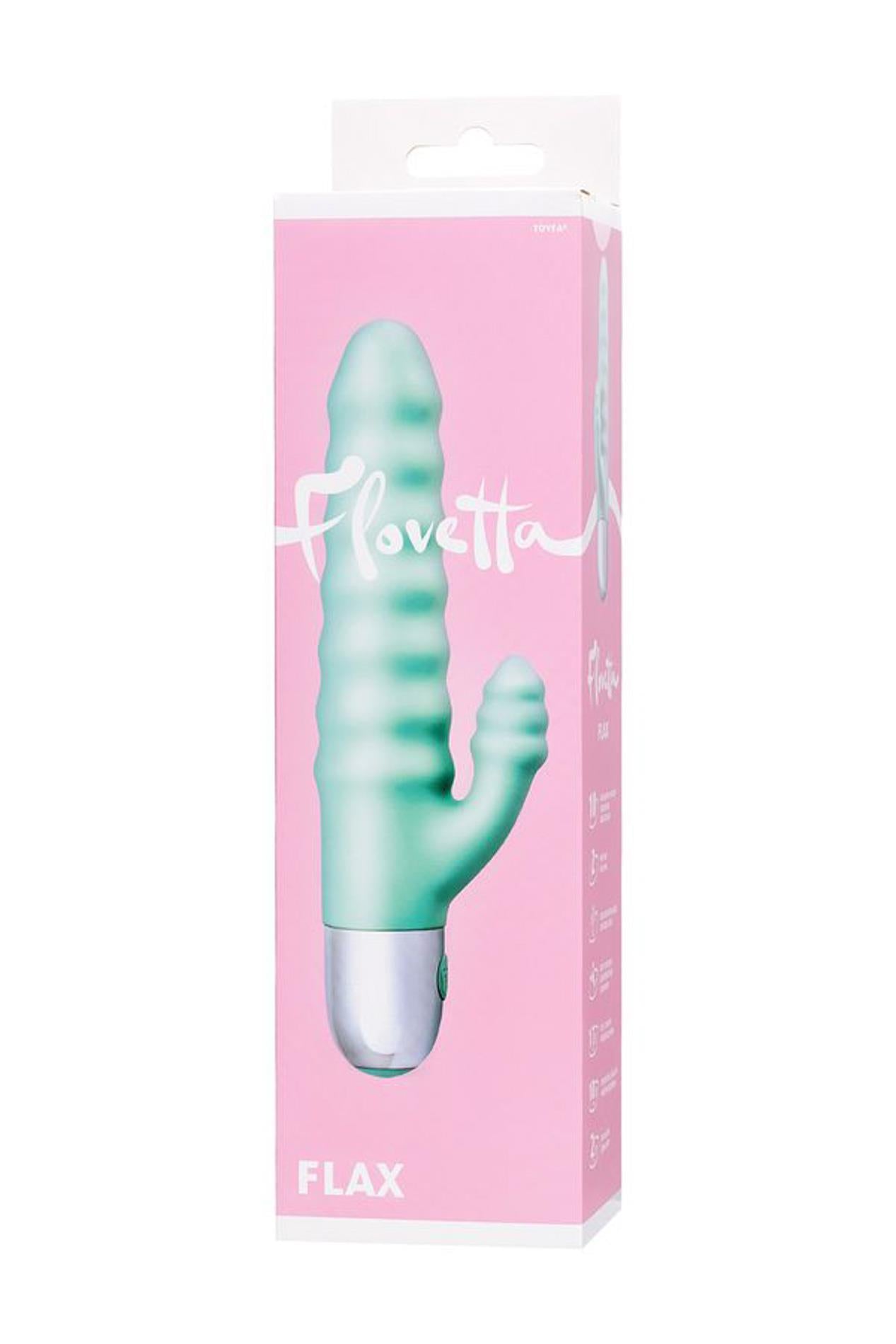 Vibromasseur de soulagement avec stimulation clitoridienne Flovetta Flax, silicone, menthe, 17,5 cm