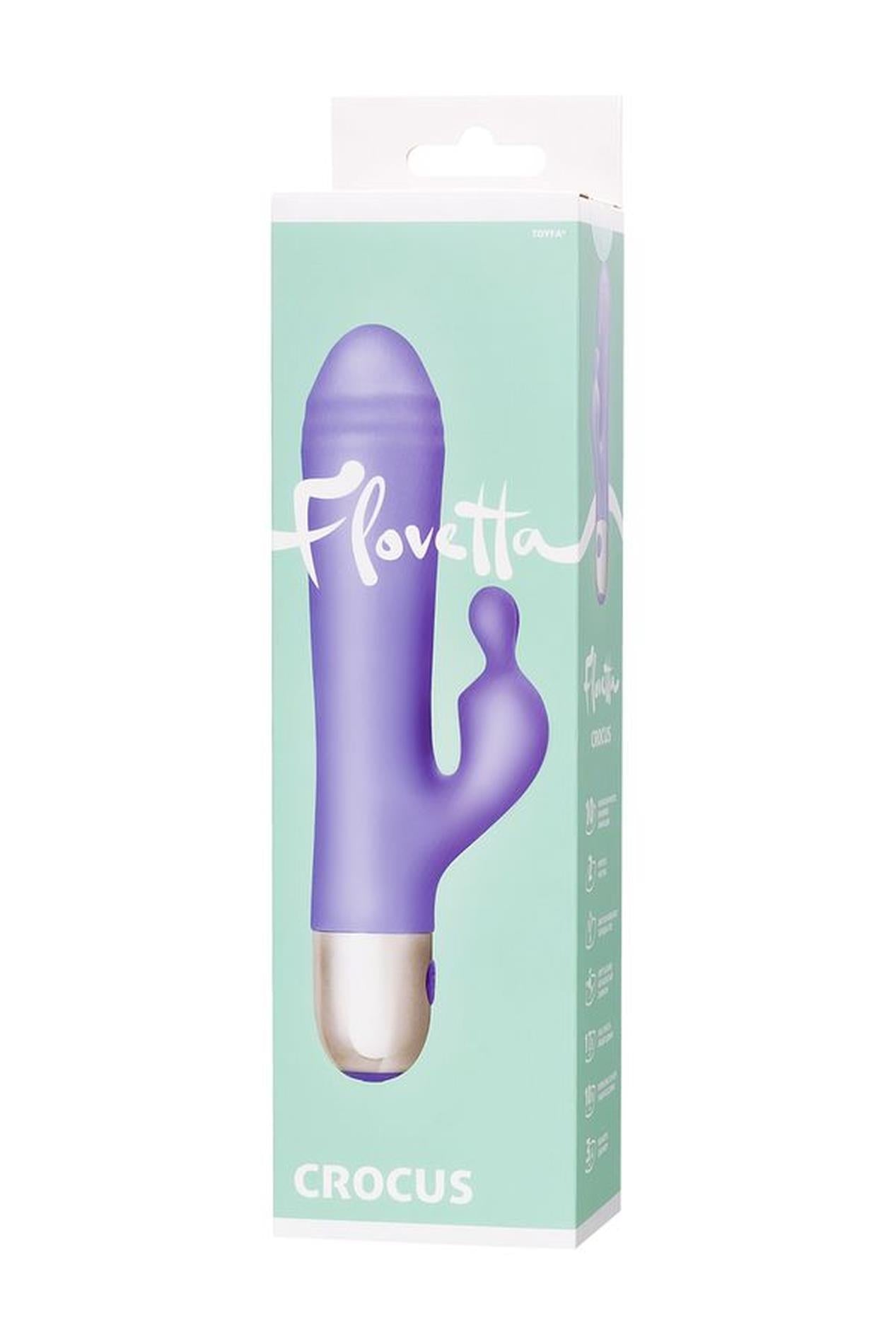 Vibreur à stimulation clitoridienne Flovetta Crocus, silicone, violet, 17,5 cm