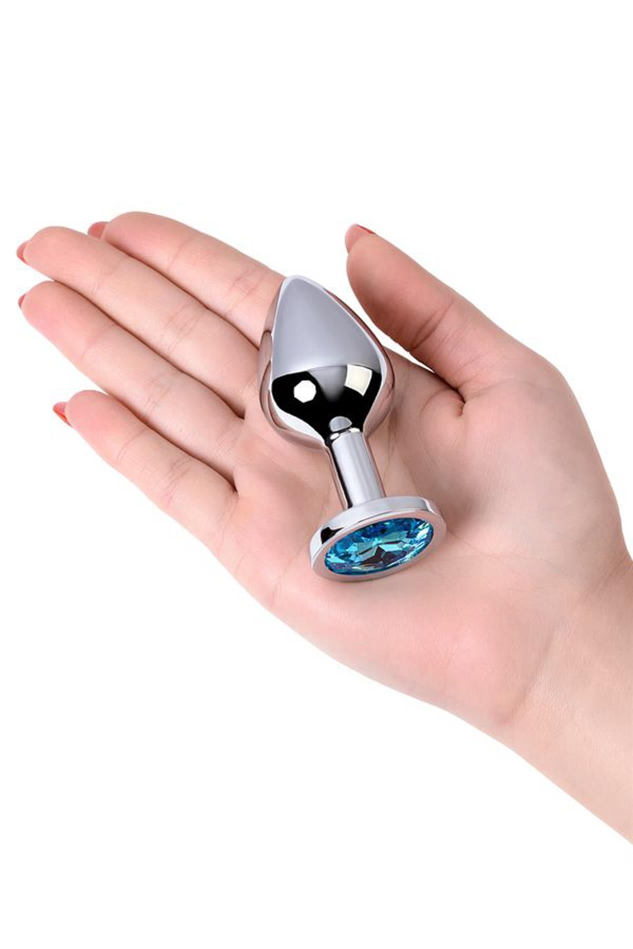 Plug anal en argent avec gemme, turquoise