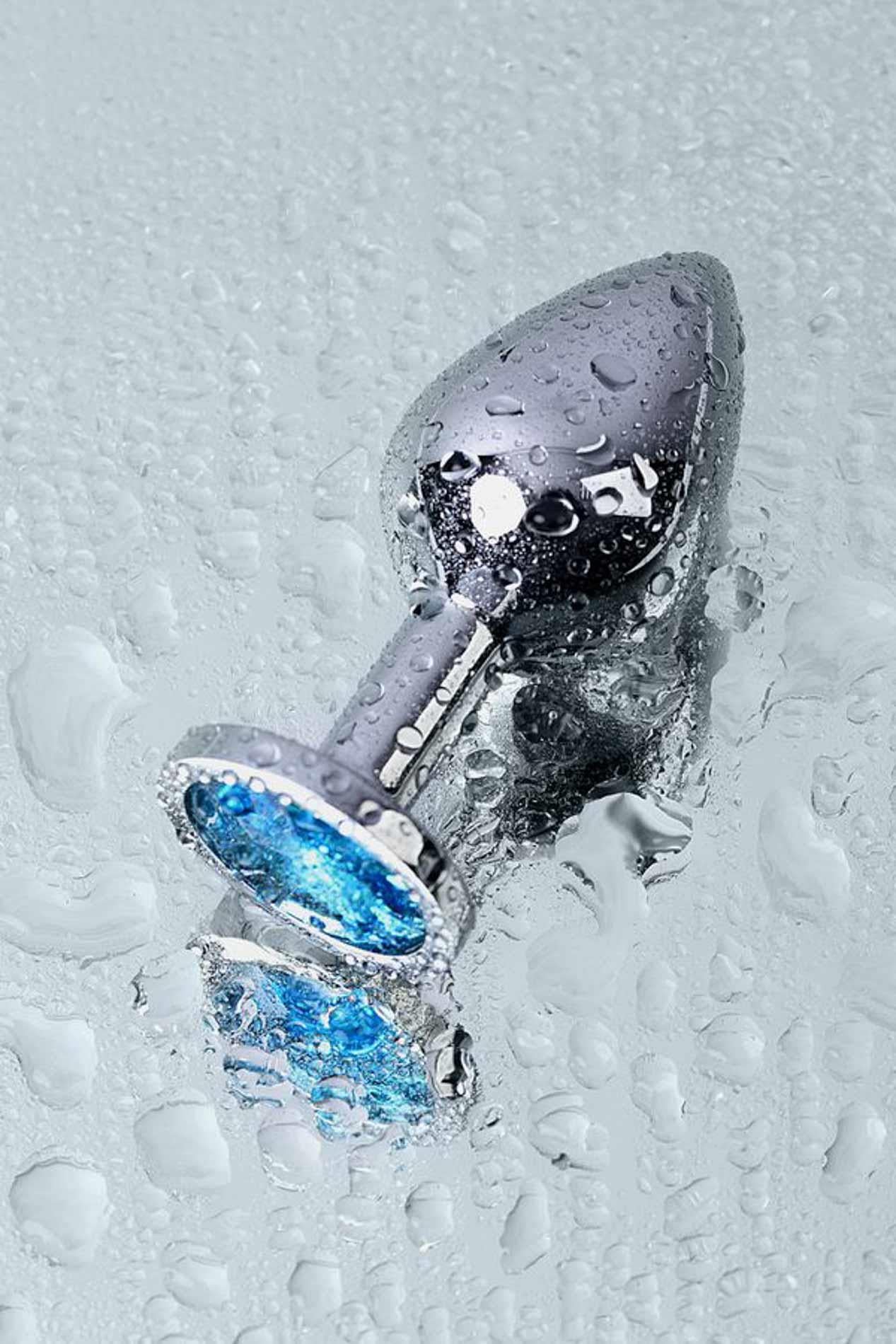 Plug anal en argent avec gemme, turquoise