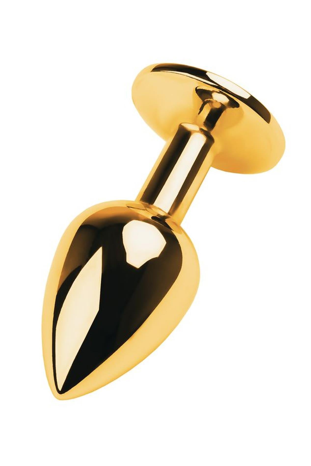 Plug anal doré TOYFA Métal, avec une pierre précieuse de couleur tourmaline
