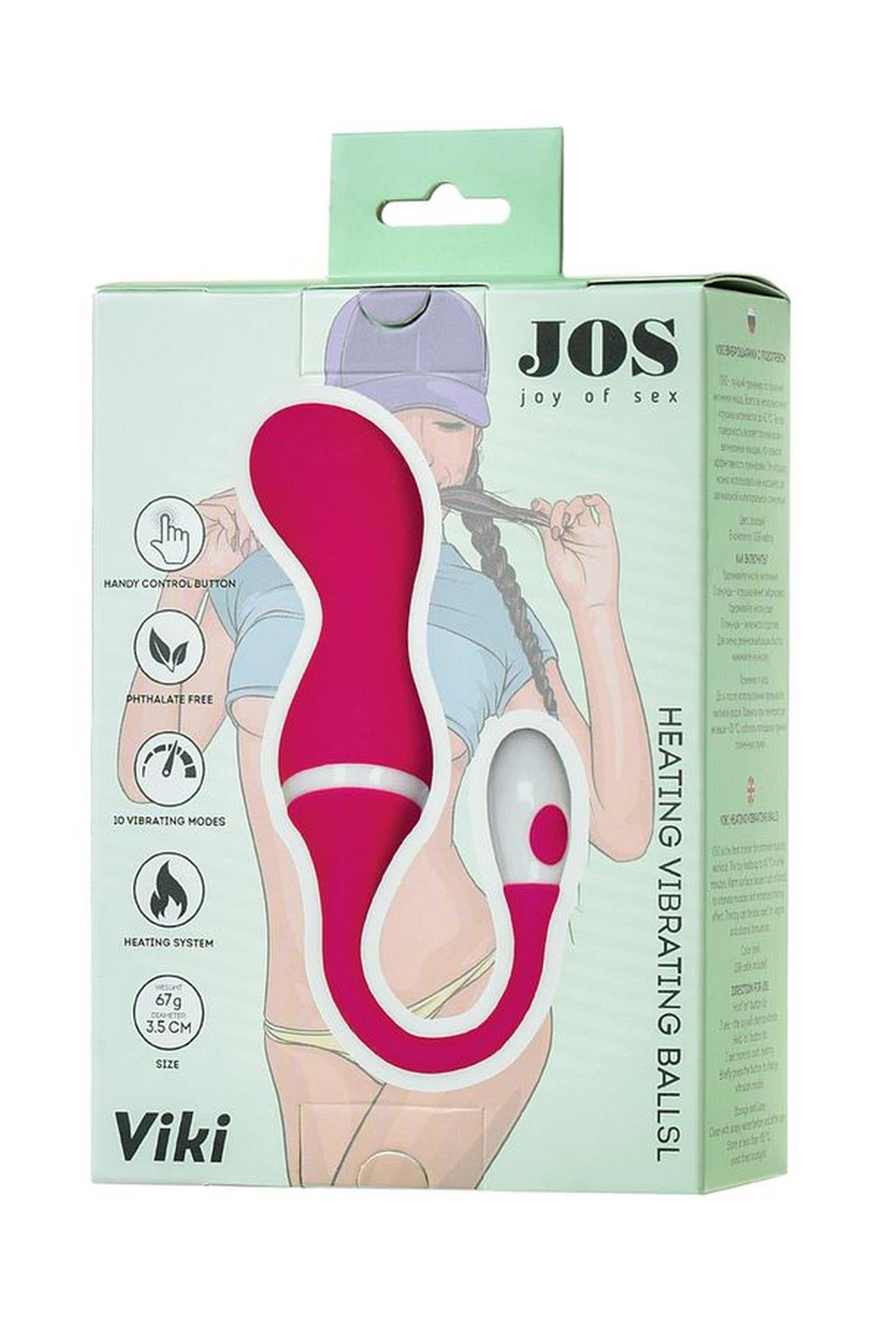JOS VIKI Boules vibrantes chauffantes, Silicone, Rose, ø3,5 cm
