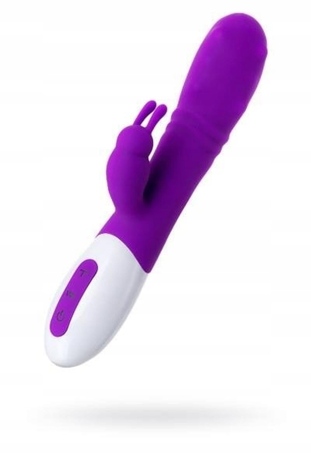 JOS TATY, Vibrator with clitoral stimulator with pulsating balls, purple, 21.5 cm