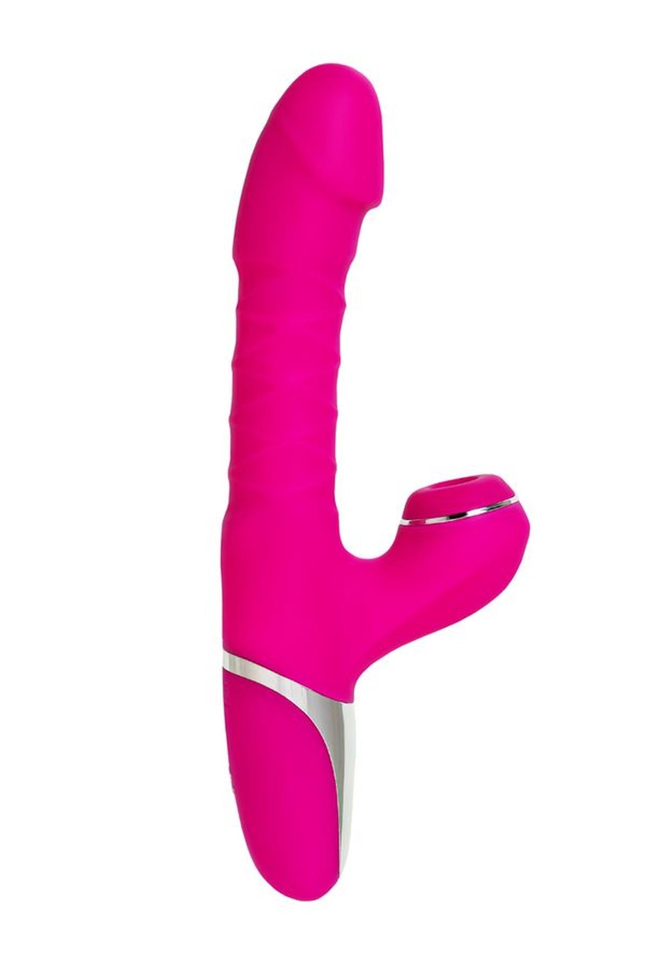 JOS Thrusting and sucking vibrator To-Frolly, silicone, pink, 21.5cm