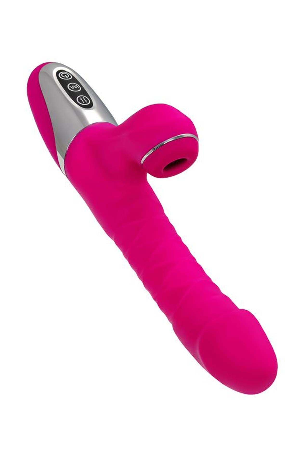 JOS Thrusting and sucking vibrator To-Frolly, silicone, pink, 21.5cm