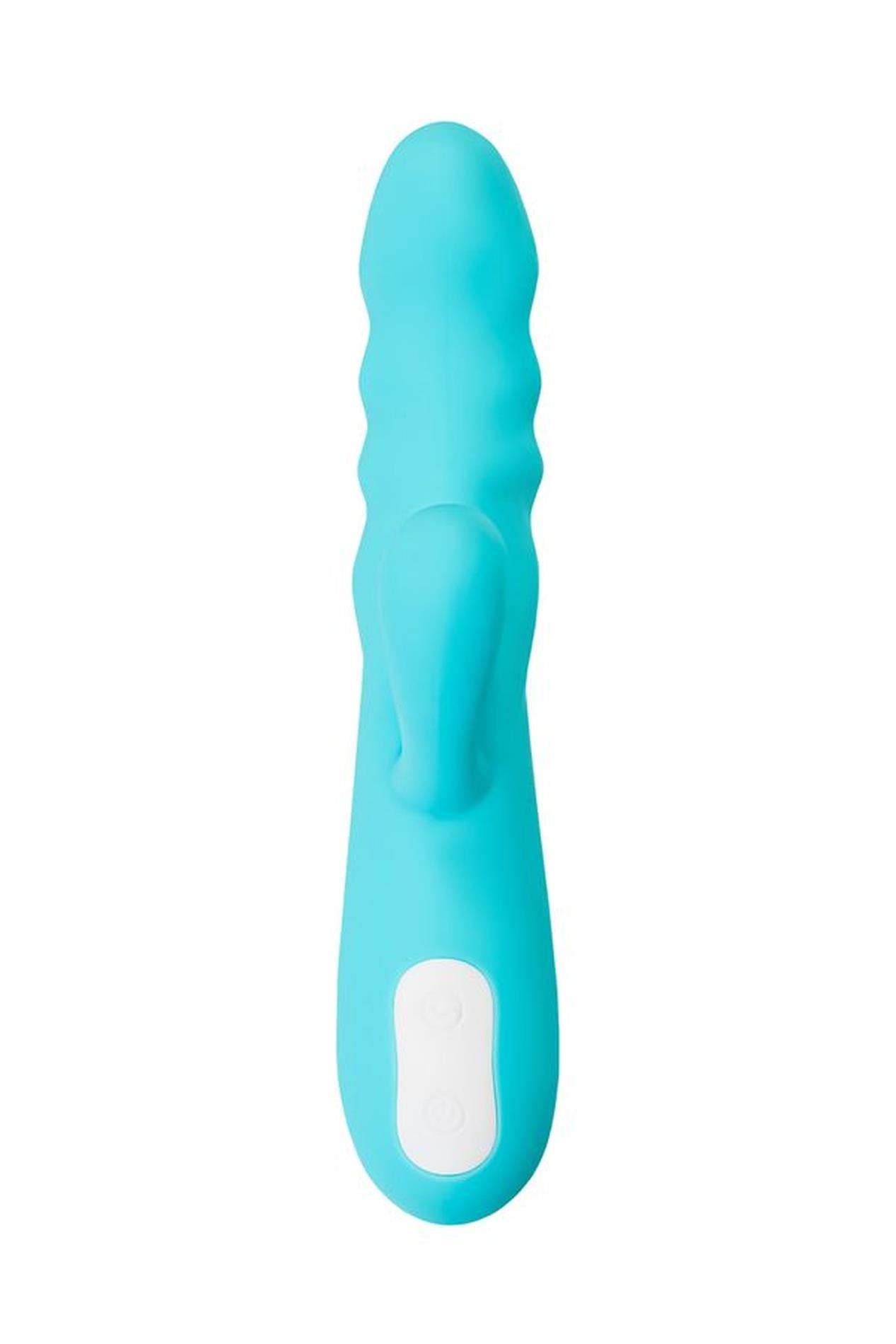 JOS Vibrateur-rotateur avec stimulation clitoridienne JOS MERRY-SWI, silicone, bleu, 20,7 cm