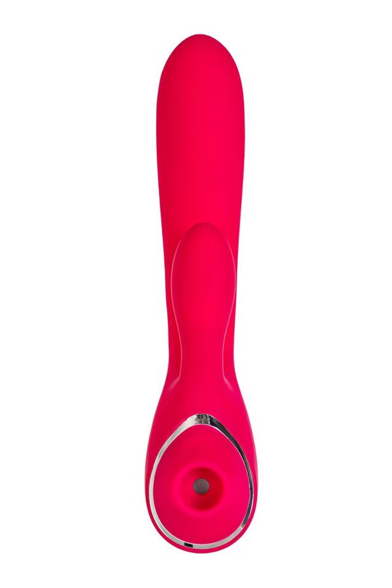 Vibromasseur JOS avec stimulateur clitoridien JOS Doobl, silicone, rose, 20 cm