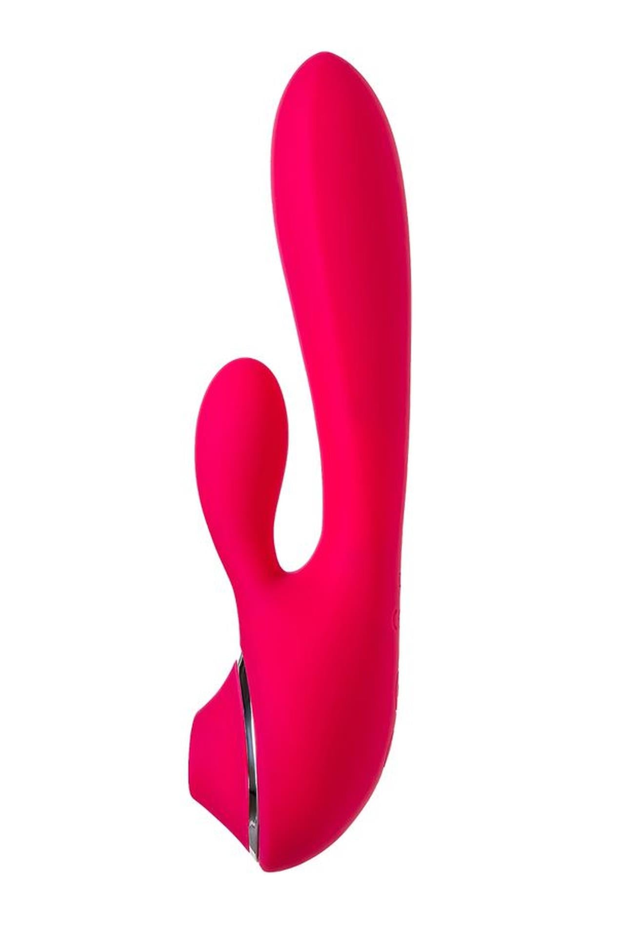 Vibromasseur JOS avec stimulateur clitoridien JOS Doobl, silicone, rose, 20 cm