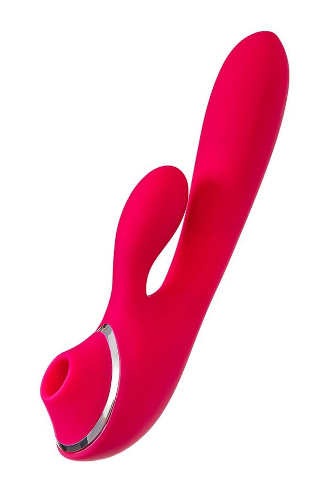 Vibromasseur JOS avec stimulateur clitoridien JOS Doobl, silicone, rose, 20 cm