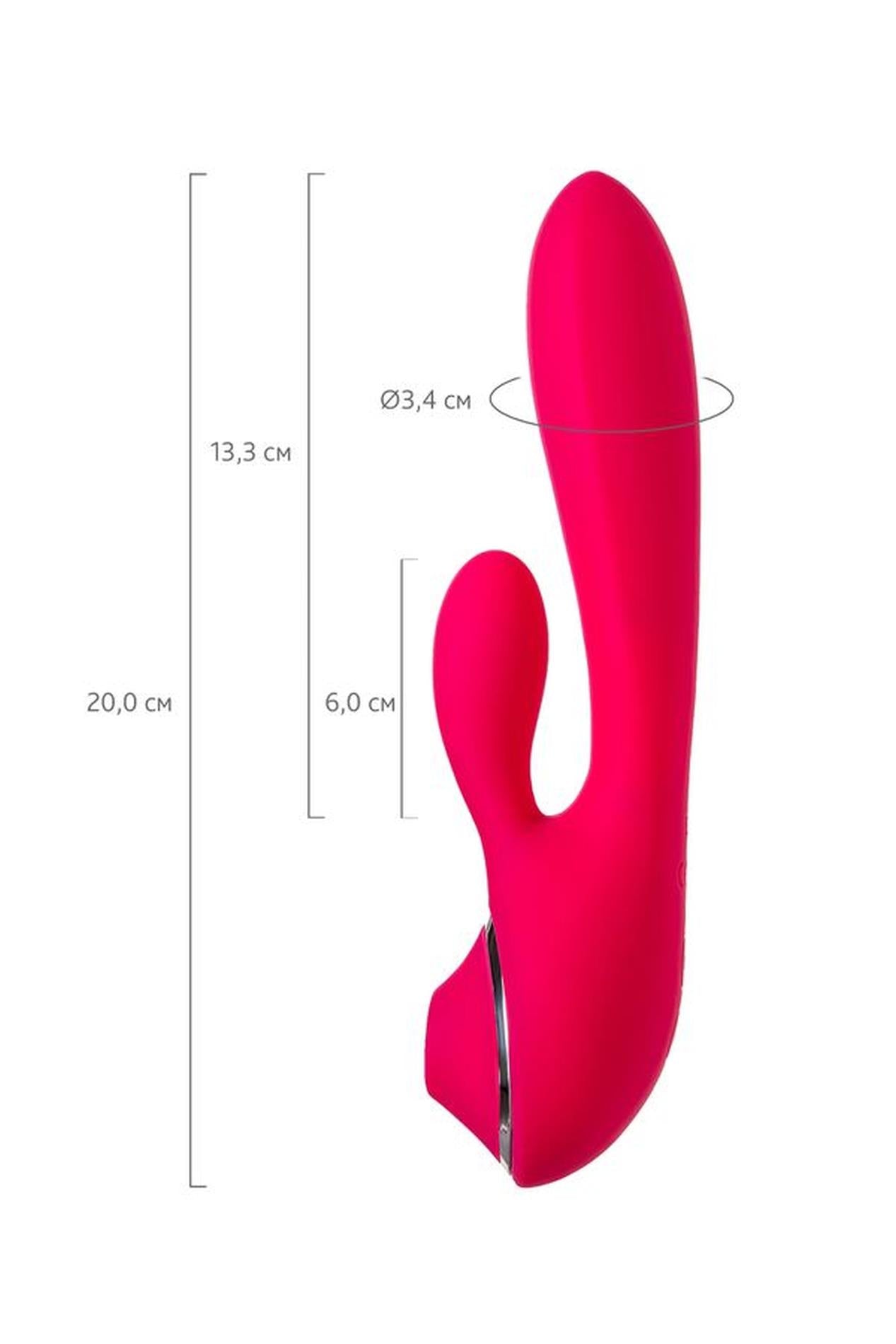Vibromasseur JOS avec stimulateur clitoridien JOS Doobl, silicone, rose, 20 cm